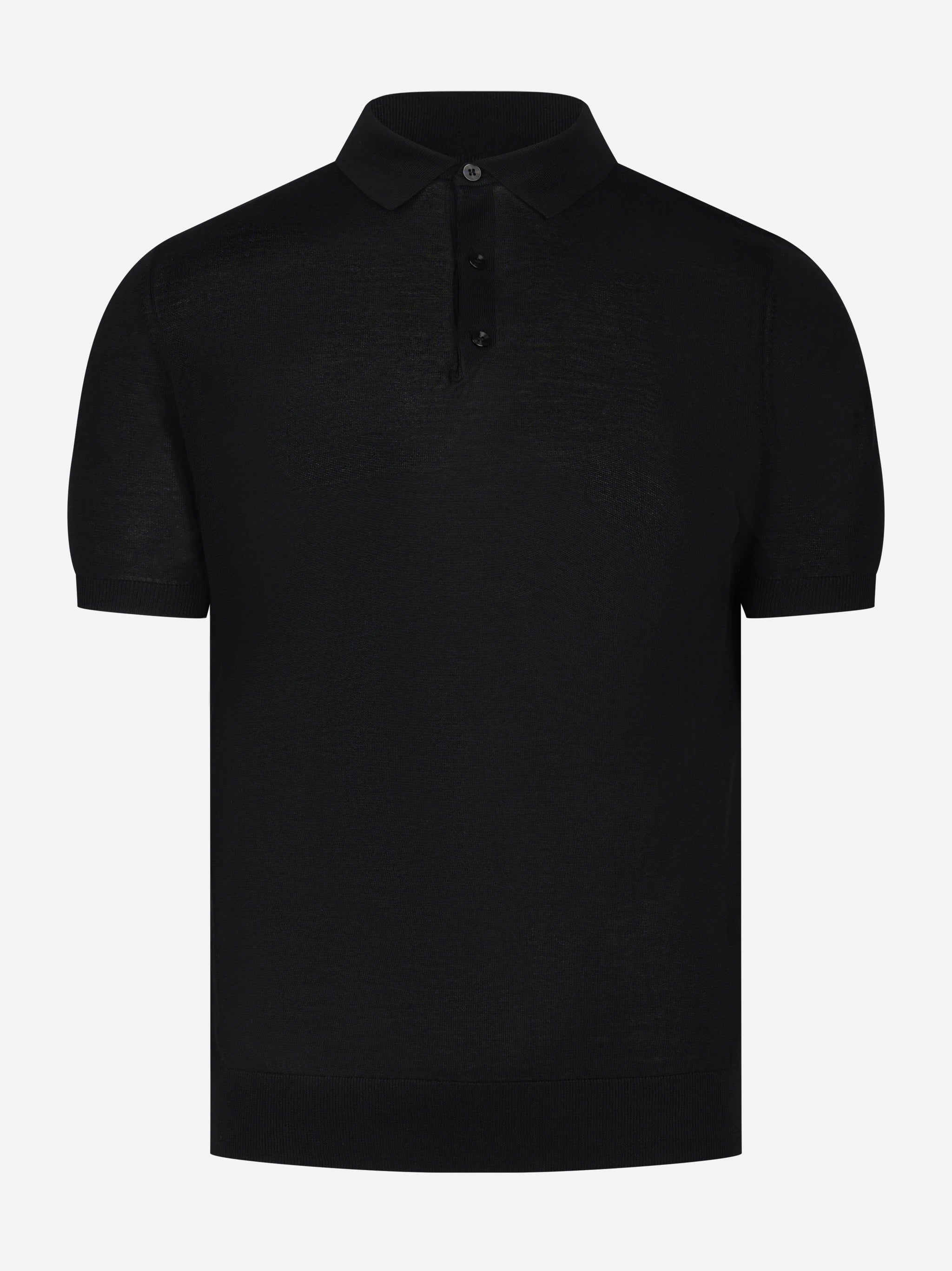 Polo manica corta in misto cotone nero