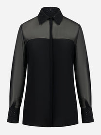 Camicia nera Cup-cake in seta