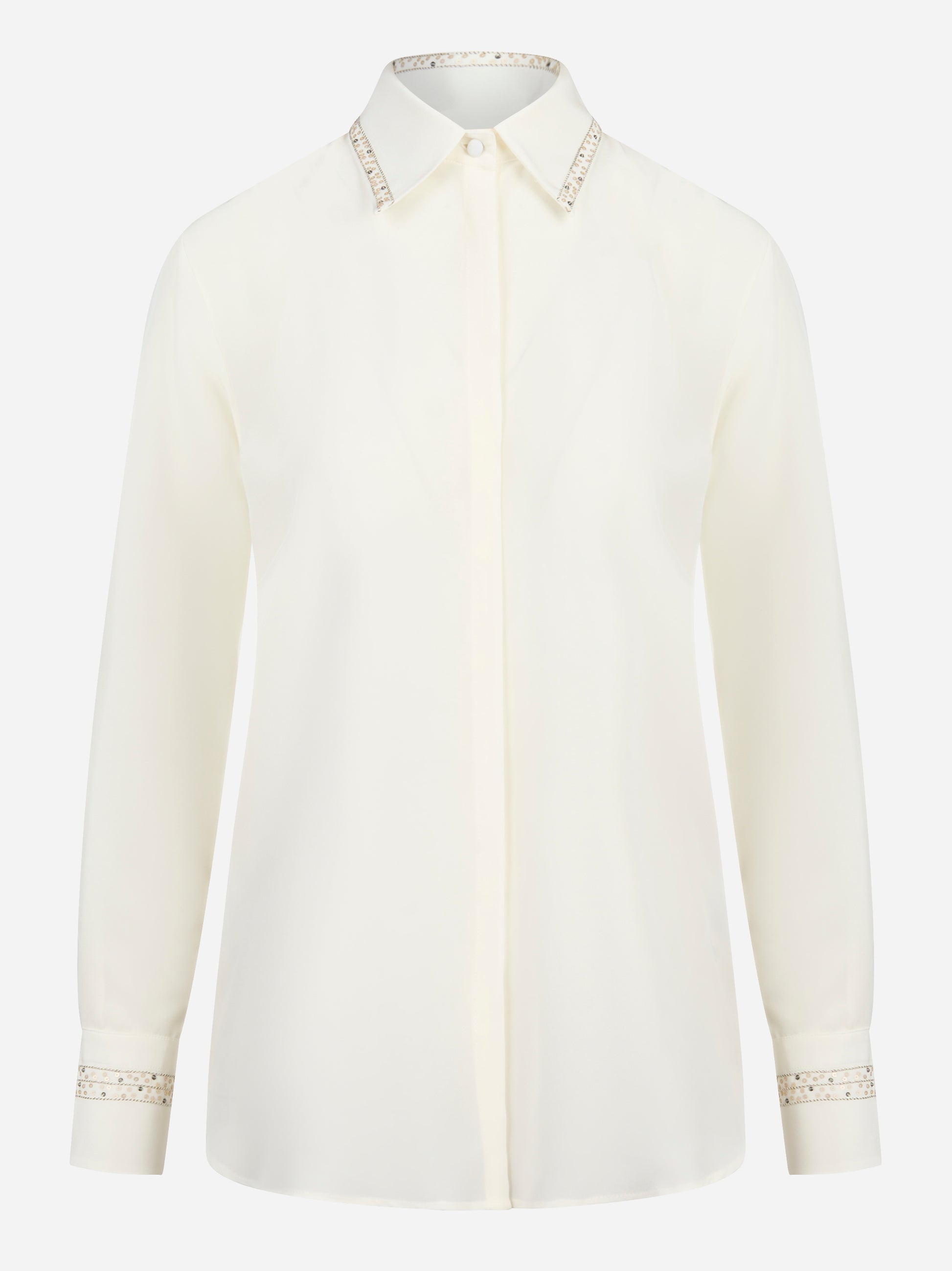 Camicia Croissant in seta bianca