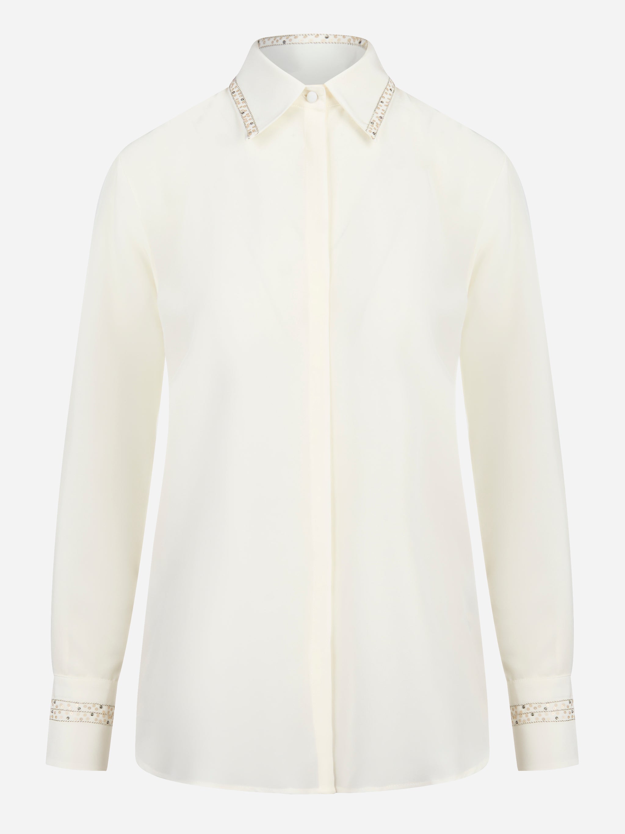 Camicia Croissant in seta bianca