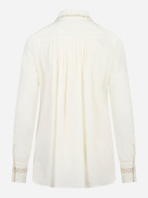 Camicia Croissant in seta bianca
