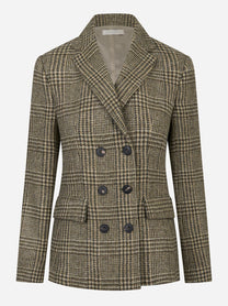 Blazer doppiopetto verde con motivo check