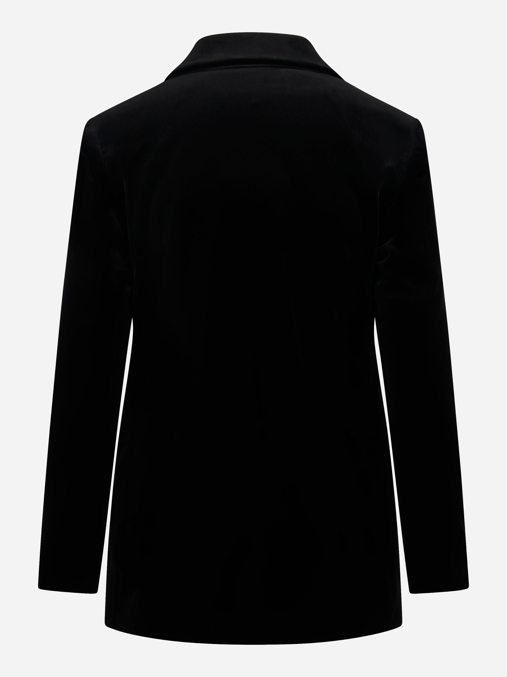 Blazer doppiopetto nero in velluto liscio