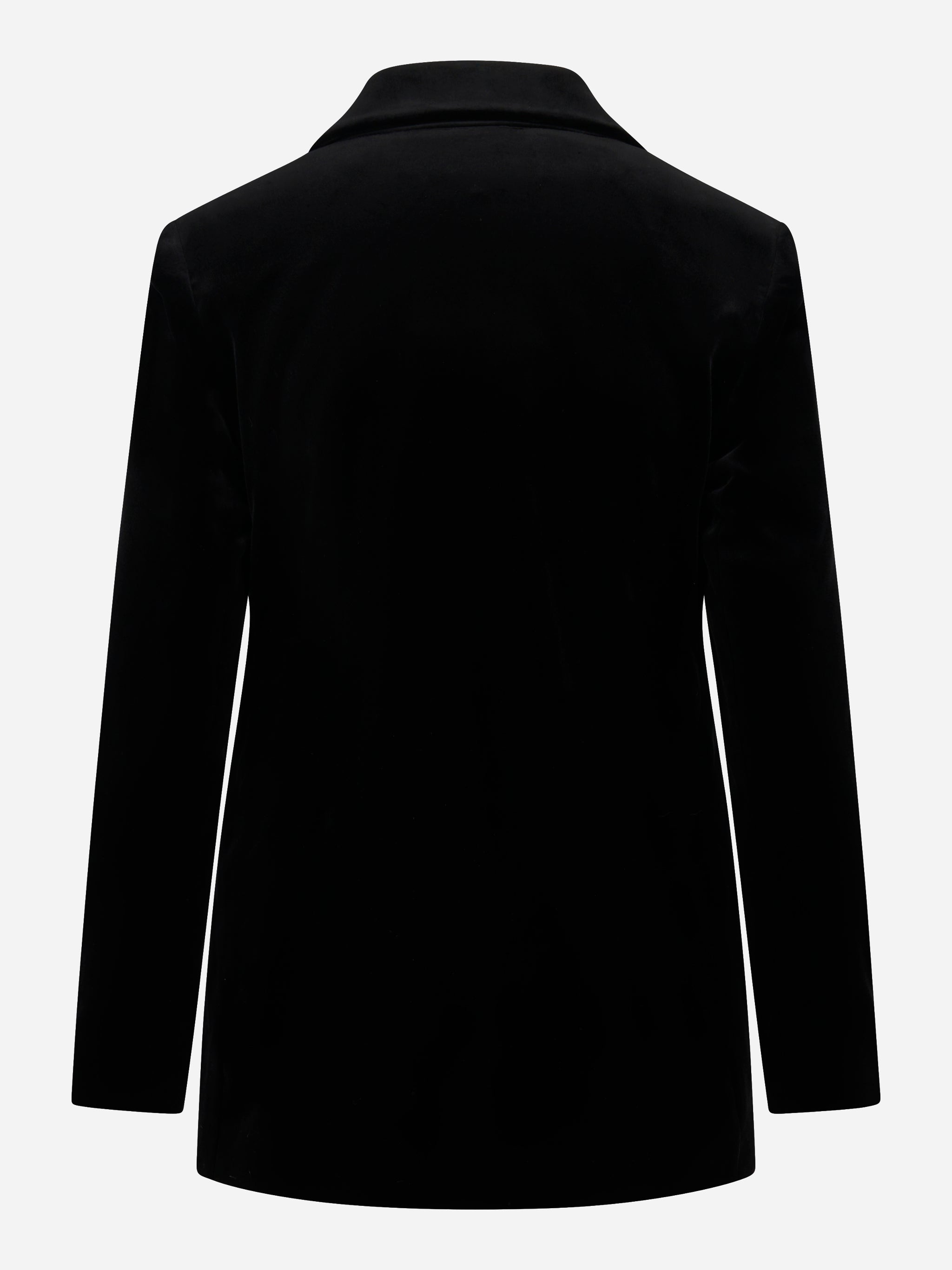 Blazer doppiopetto nero in velluto liscio