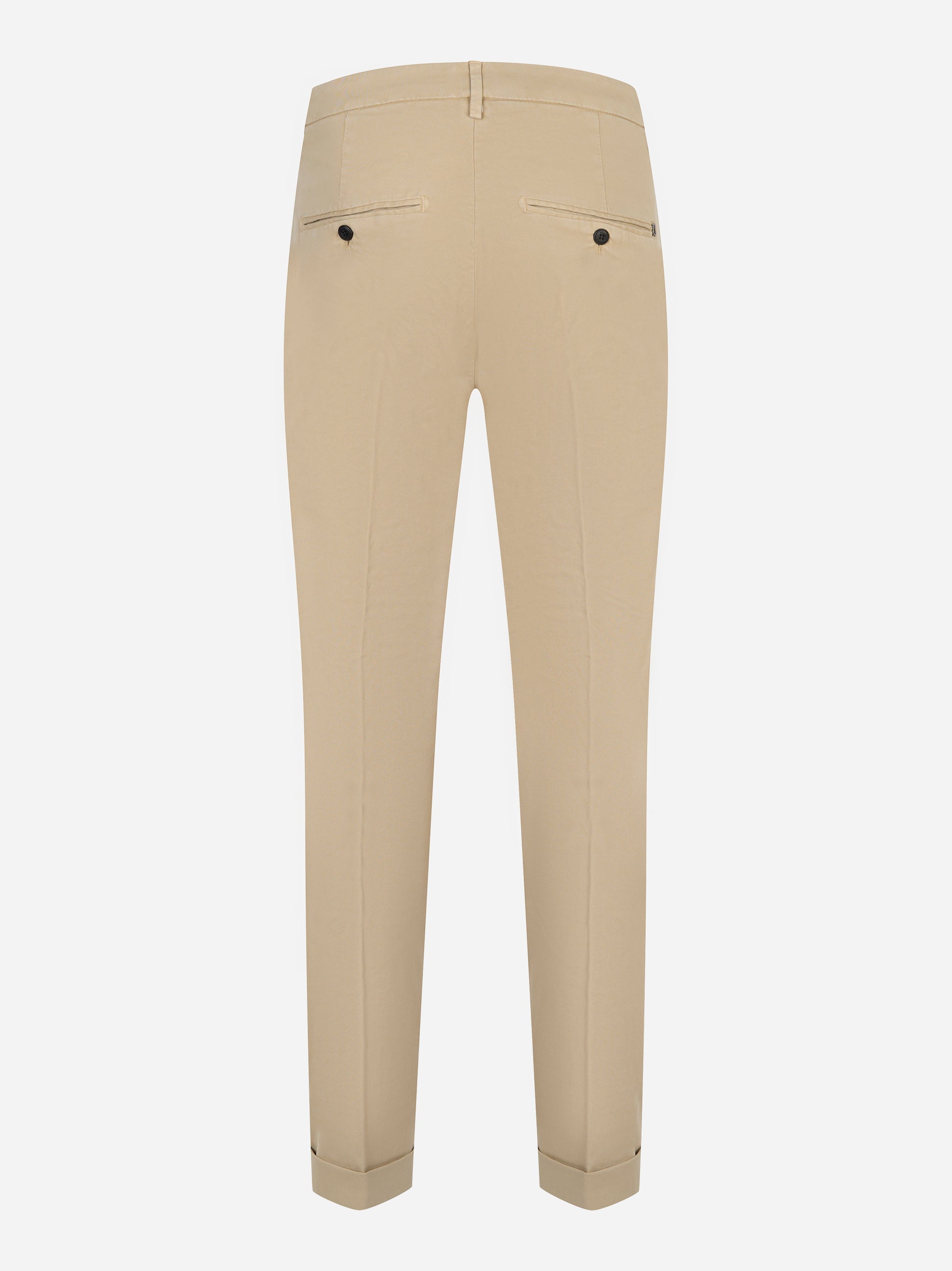 Pantaloni slim fit beige in gabardina DONDUP – vista posteriore