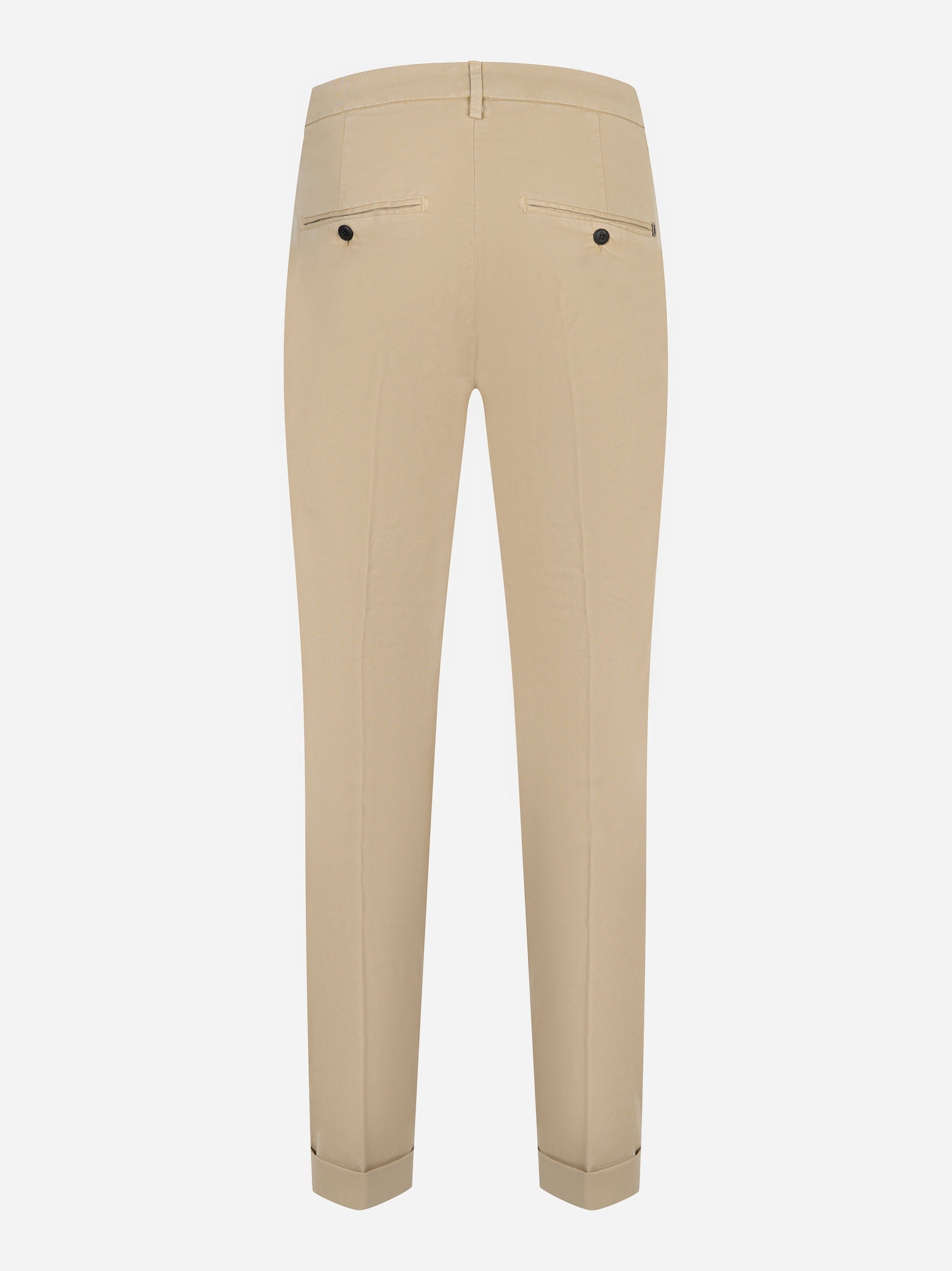 Pantaloni slim fit beige in gabardina DONDUP – vista posteriore