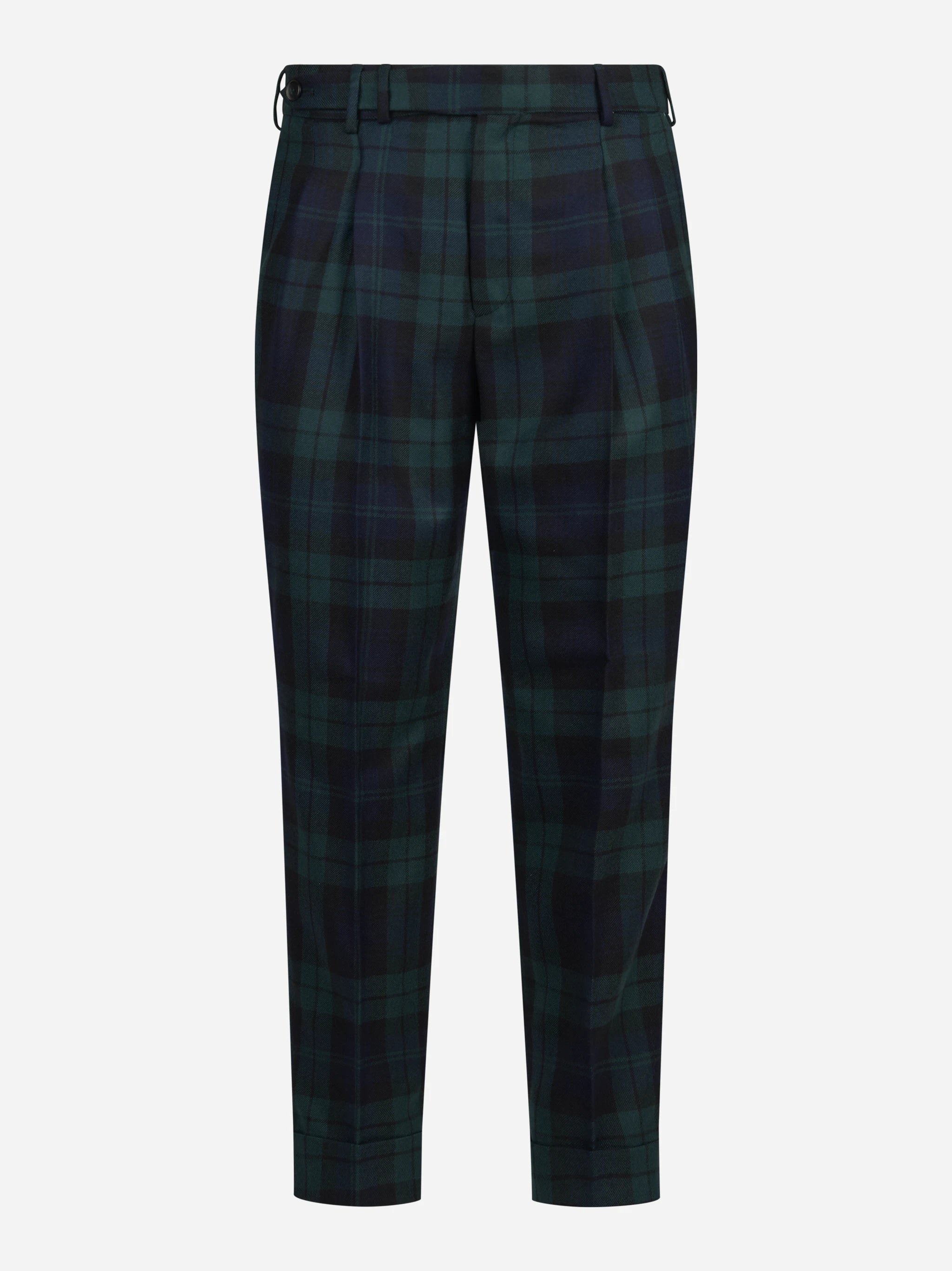 Pantalone motivo tartan Carrot verde PT TORINO – immagine 1 di 3