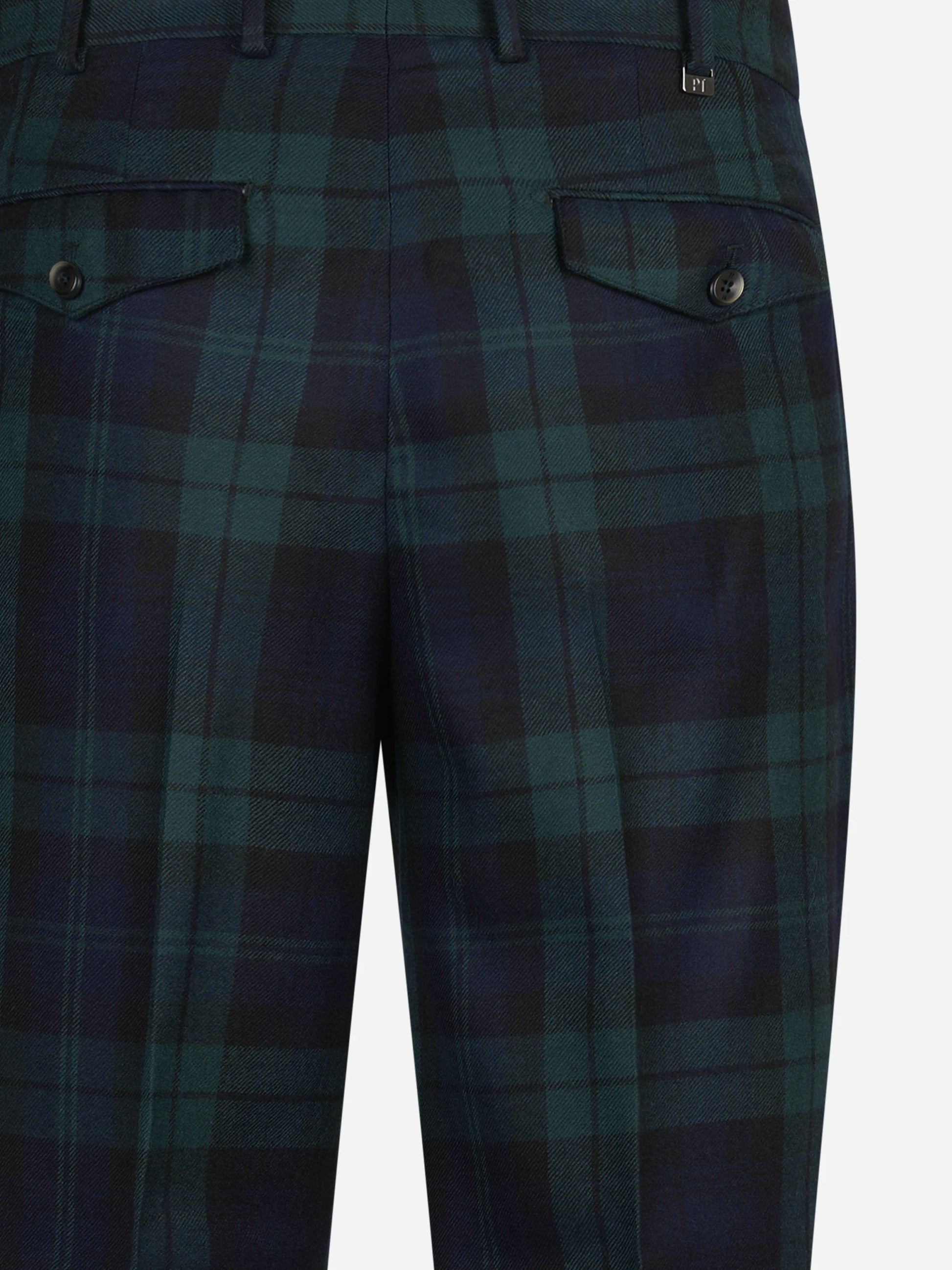 Pantalone motivo tartan Carrot verde PT TORINO – immagine 3 di 3