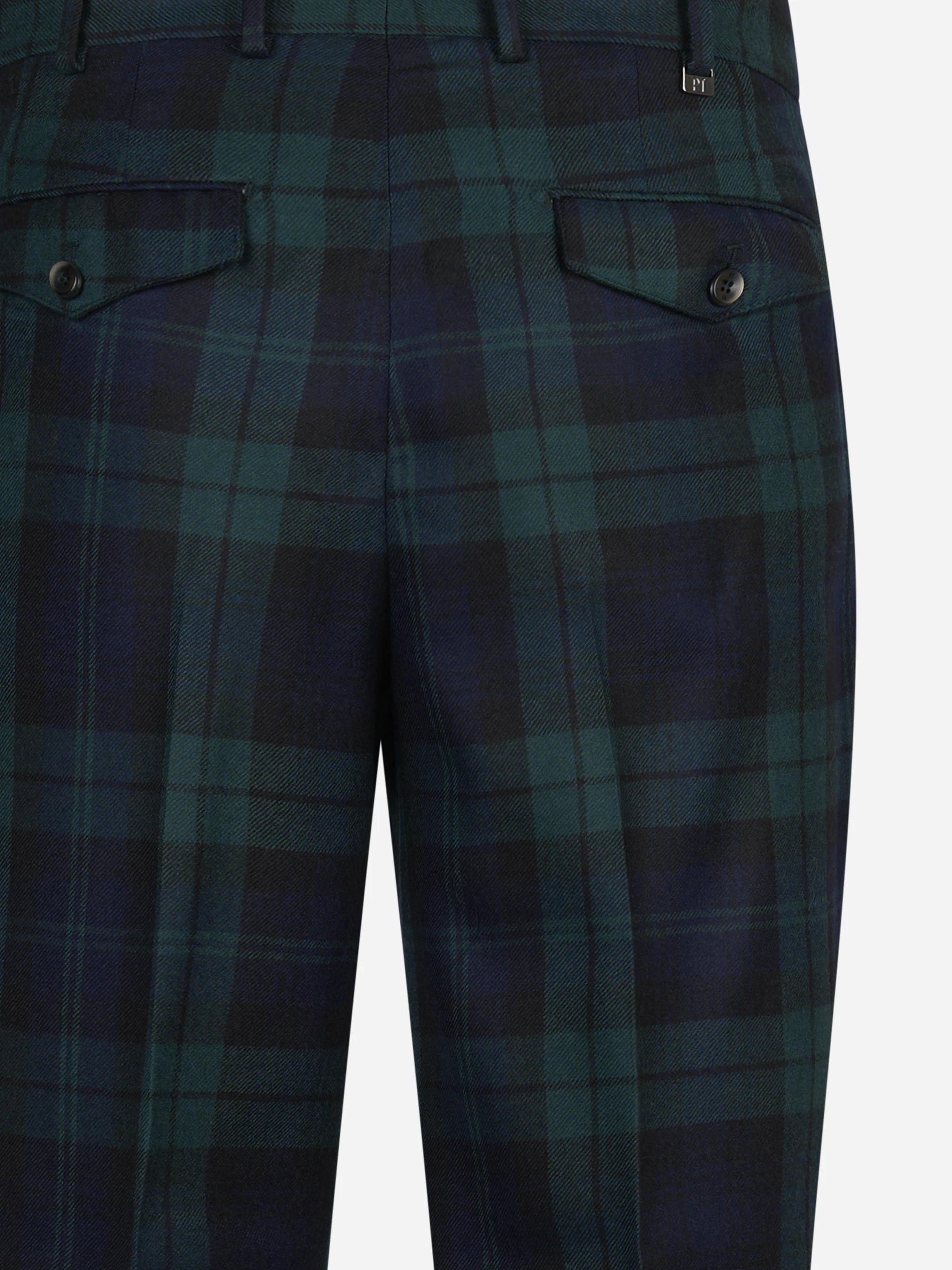 Pantalone motivo tartan Carrot verde PT TORINO – immagine 3 di 3
