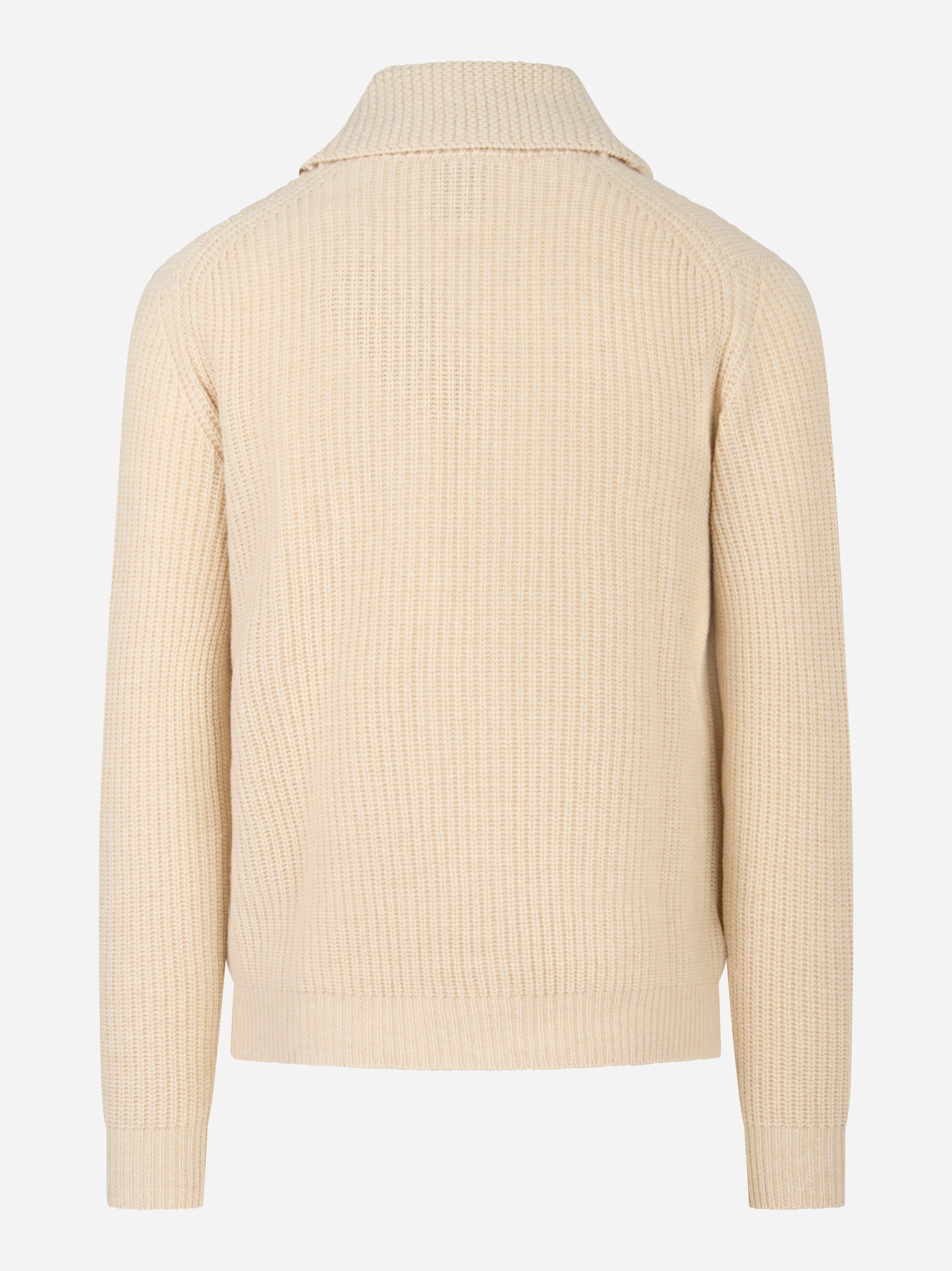 Cardigan Renegade beige con collo sciallato