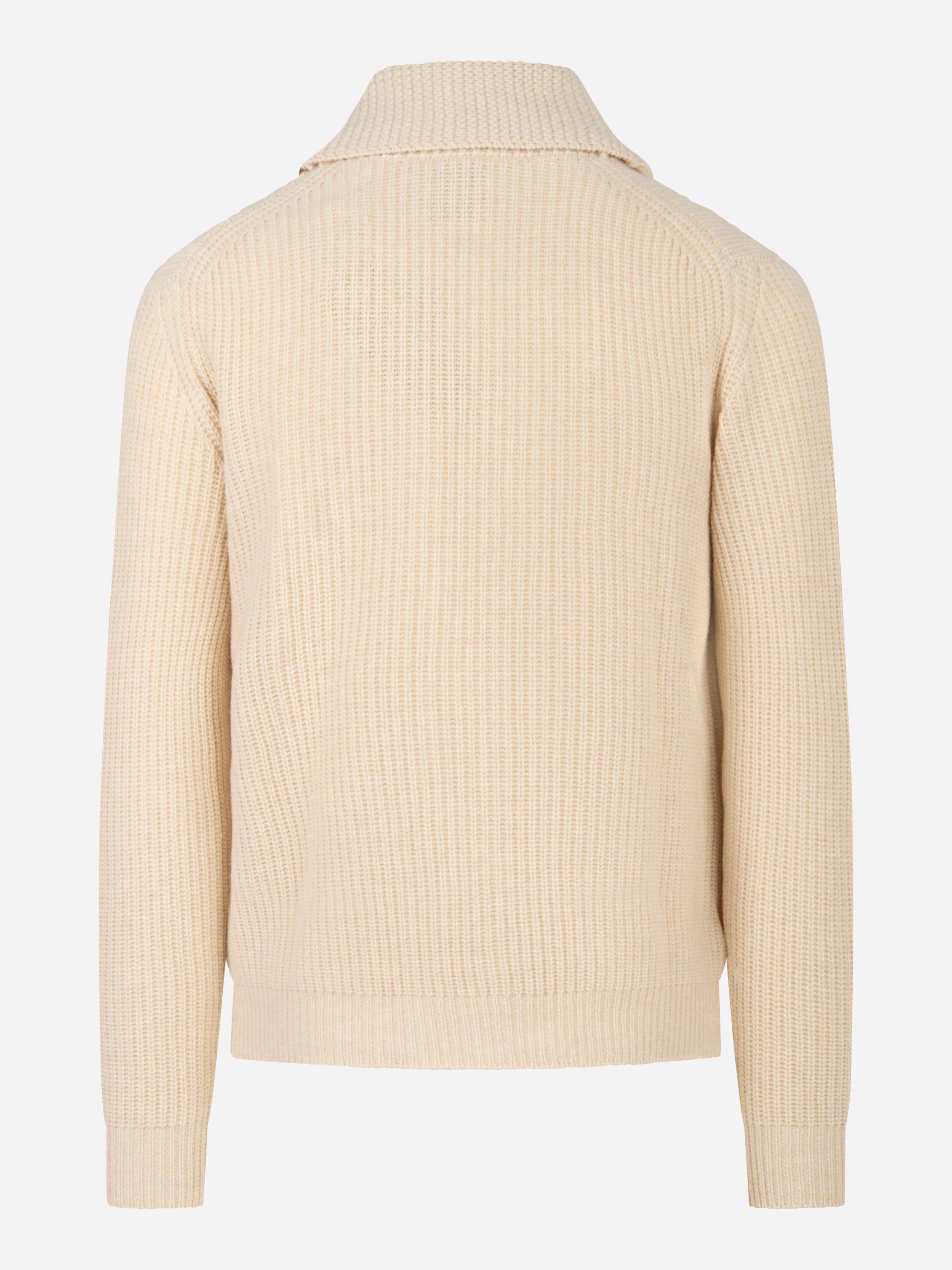 Cardigan Renegade beige con collo sciallato