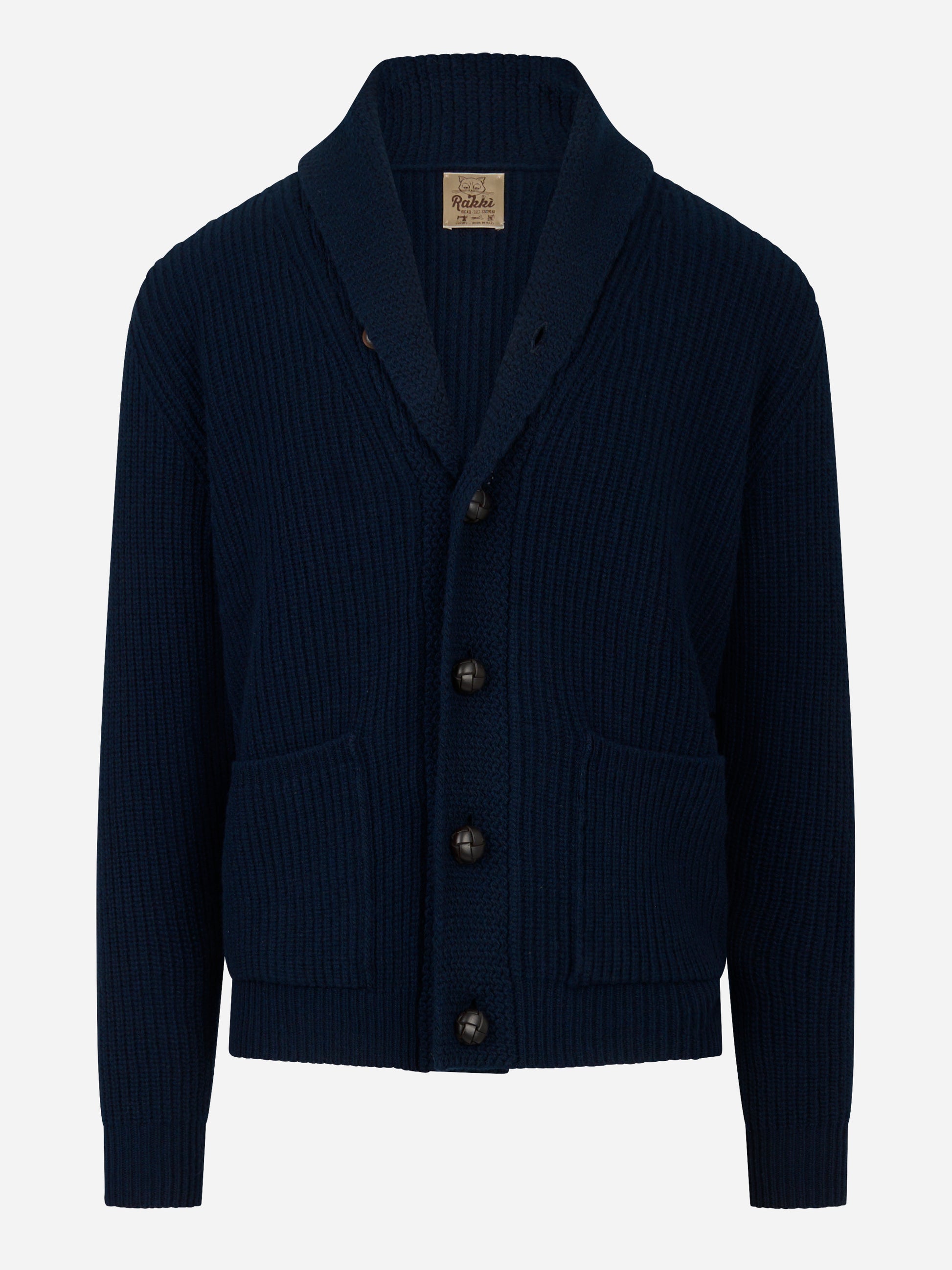 Cardigan Renegade blu con collo sciallato