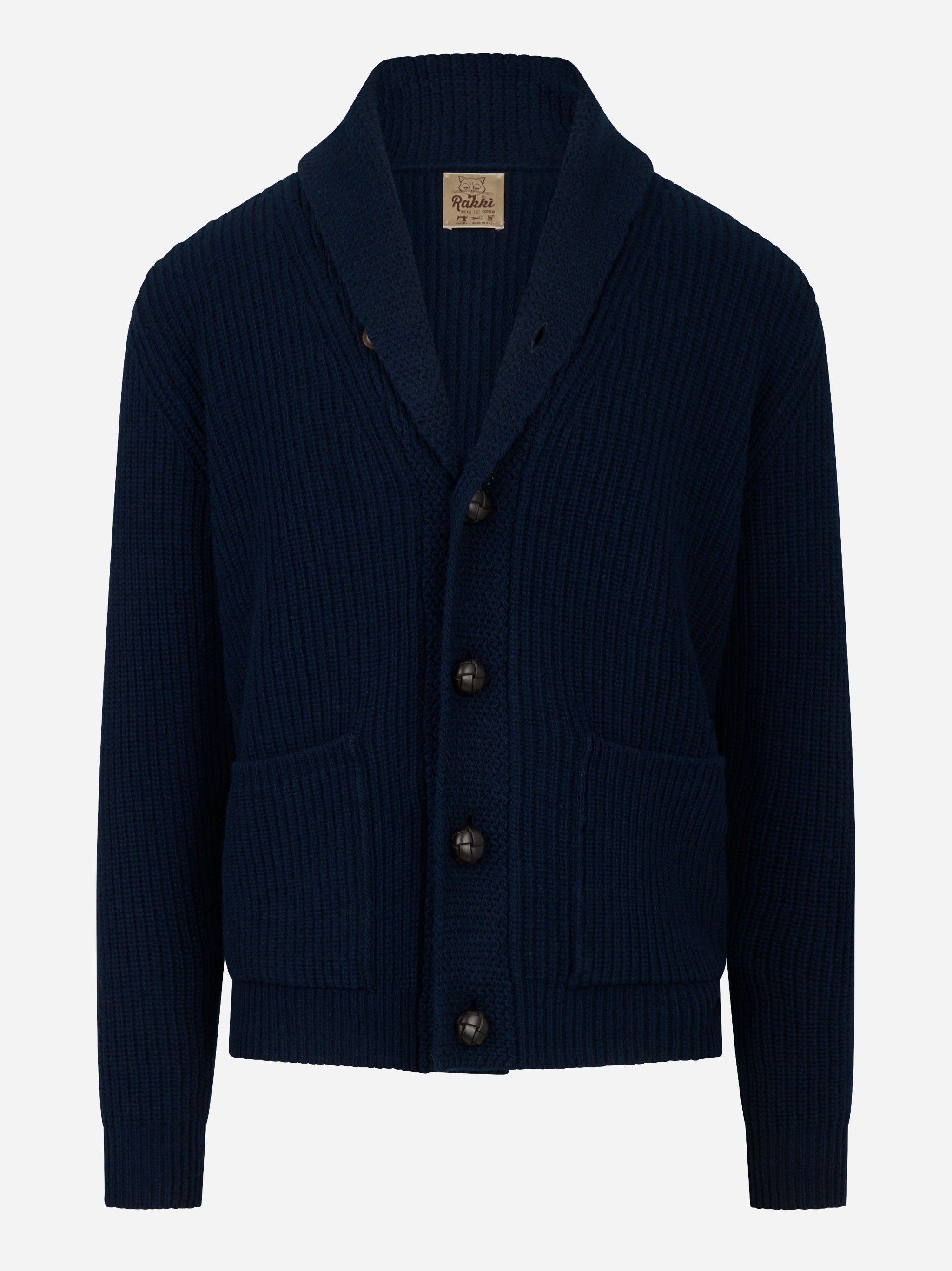 Cardigan Renegade blu con collo sciallato