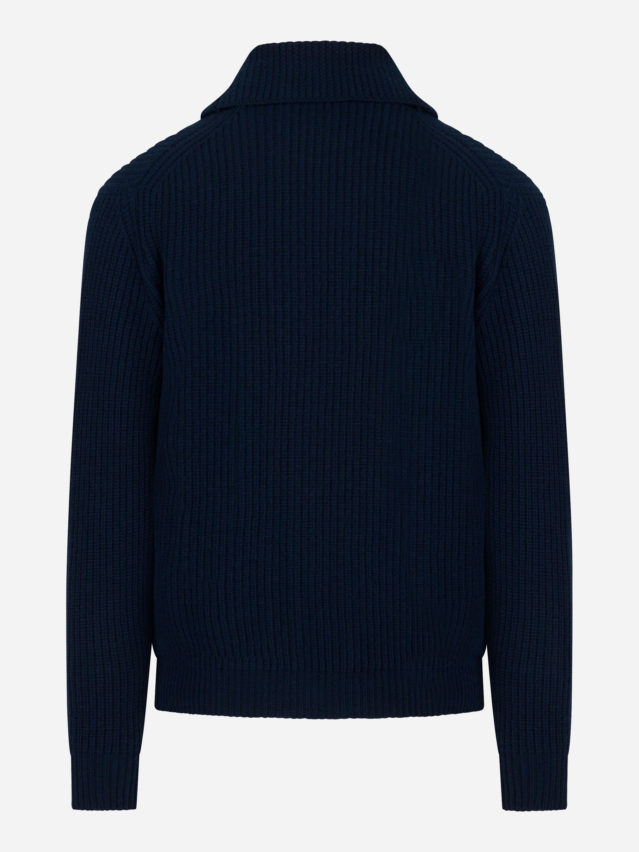 Cardigan Renegade blu con collo sciallato