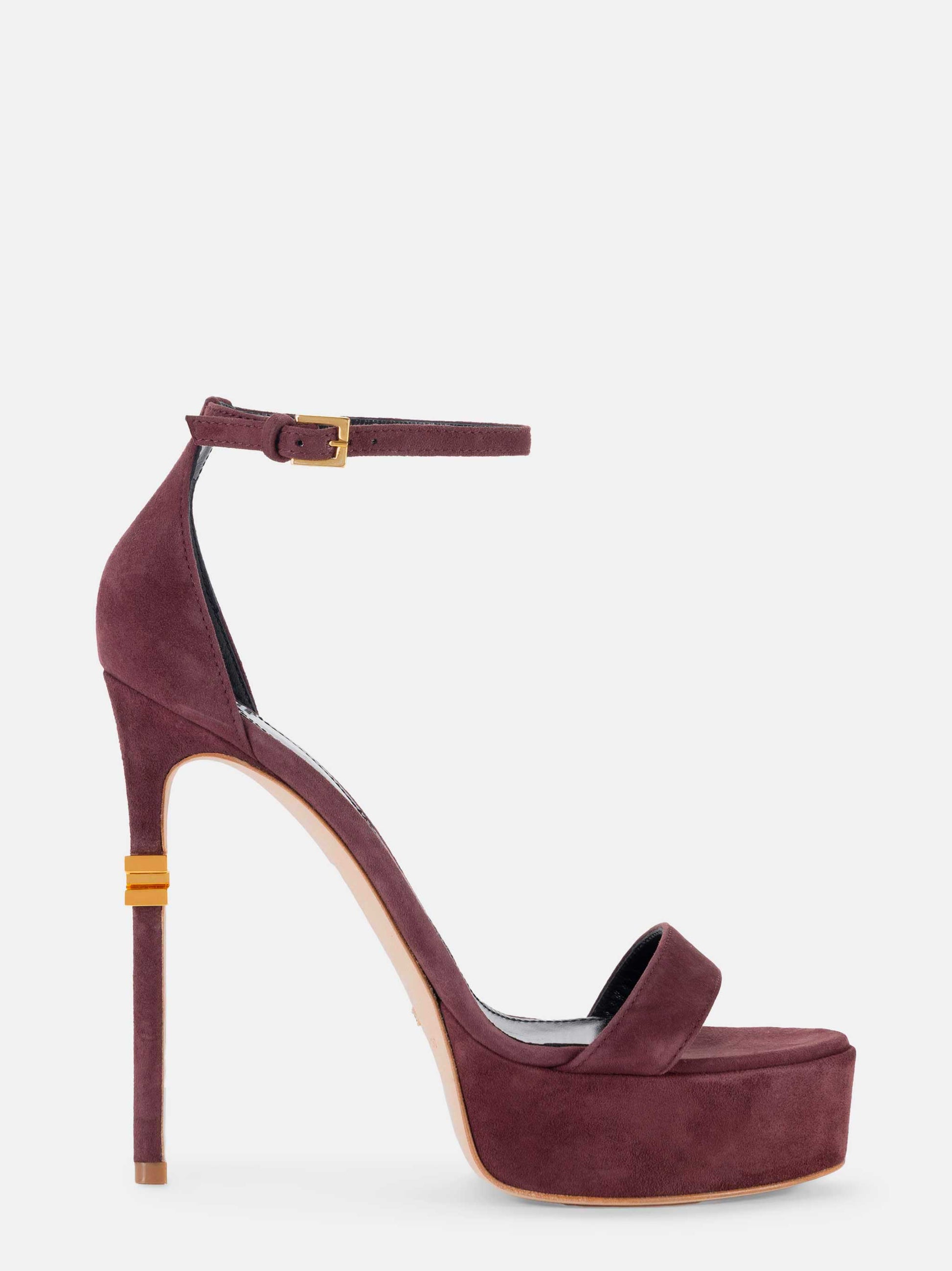 Bordeaux leather platform sandals