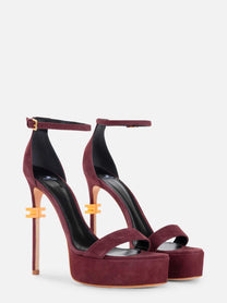 Bordeaux leather platform sandals
