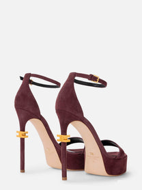 Bordeaux leather platform sandals