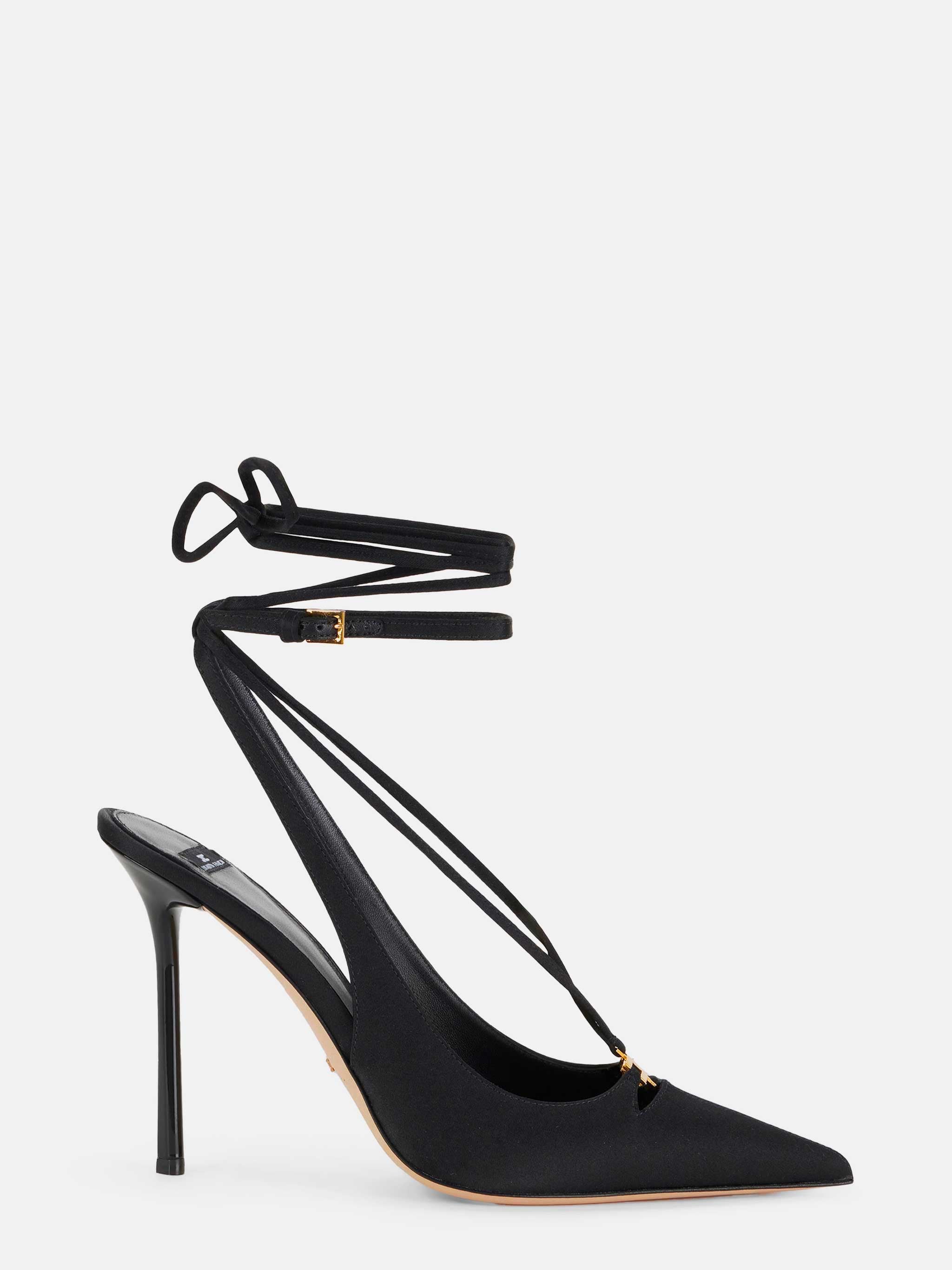 Black Leather Slingback