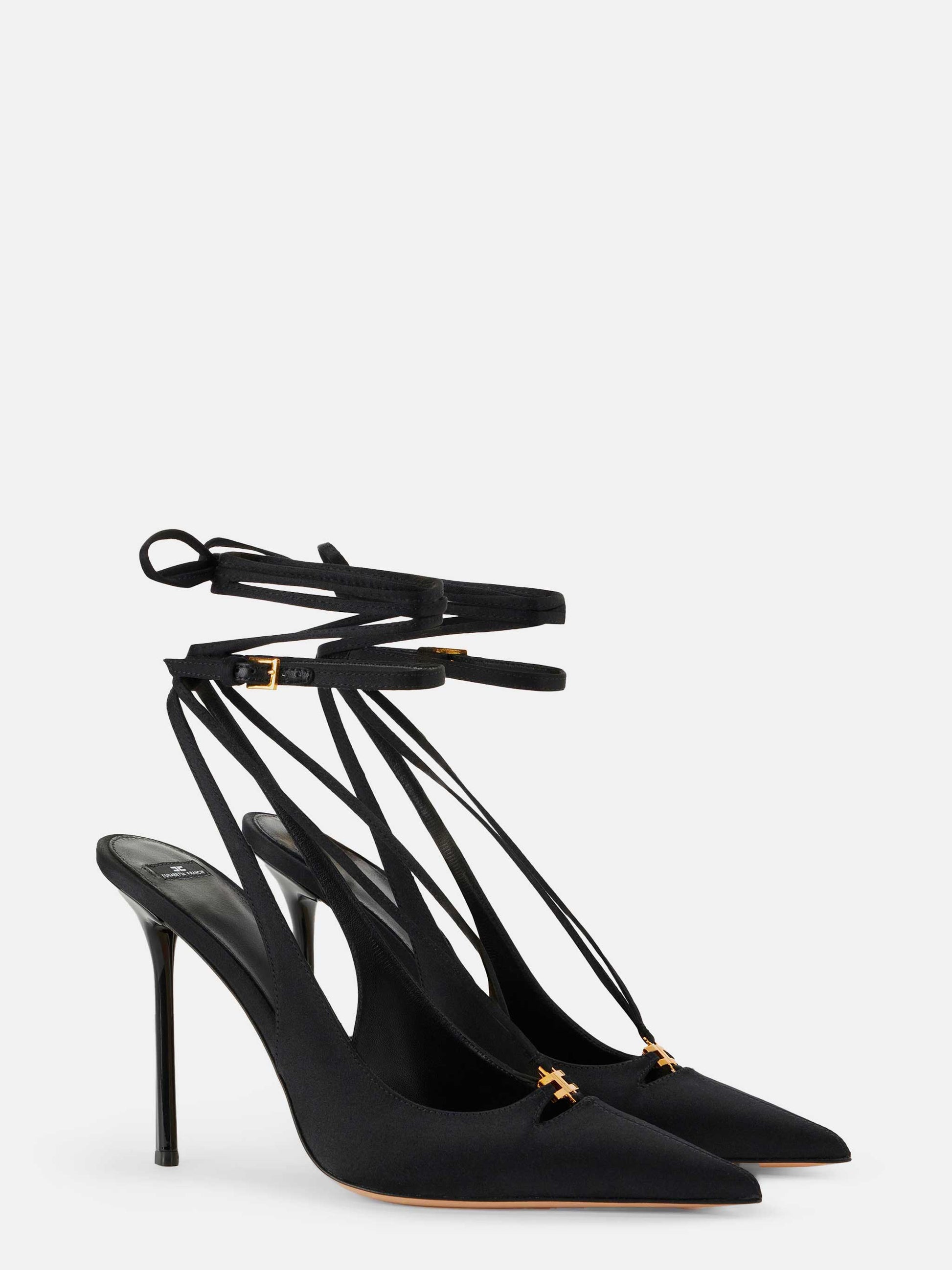 Black Leather Slingback