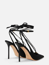 Black Leather Slingback