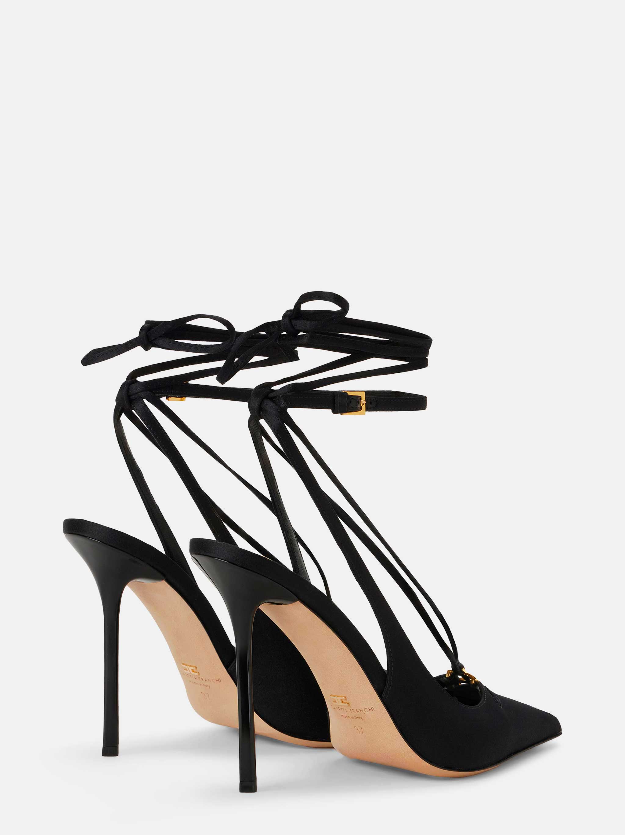 Black Leather Slingback