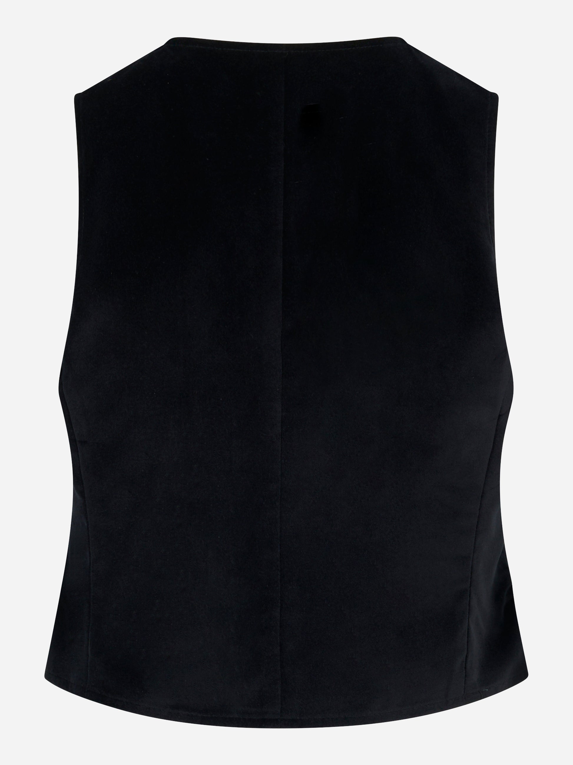 Gilet in velluto liscio nero