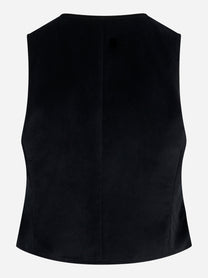 Gilet in velluto liscio nero