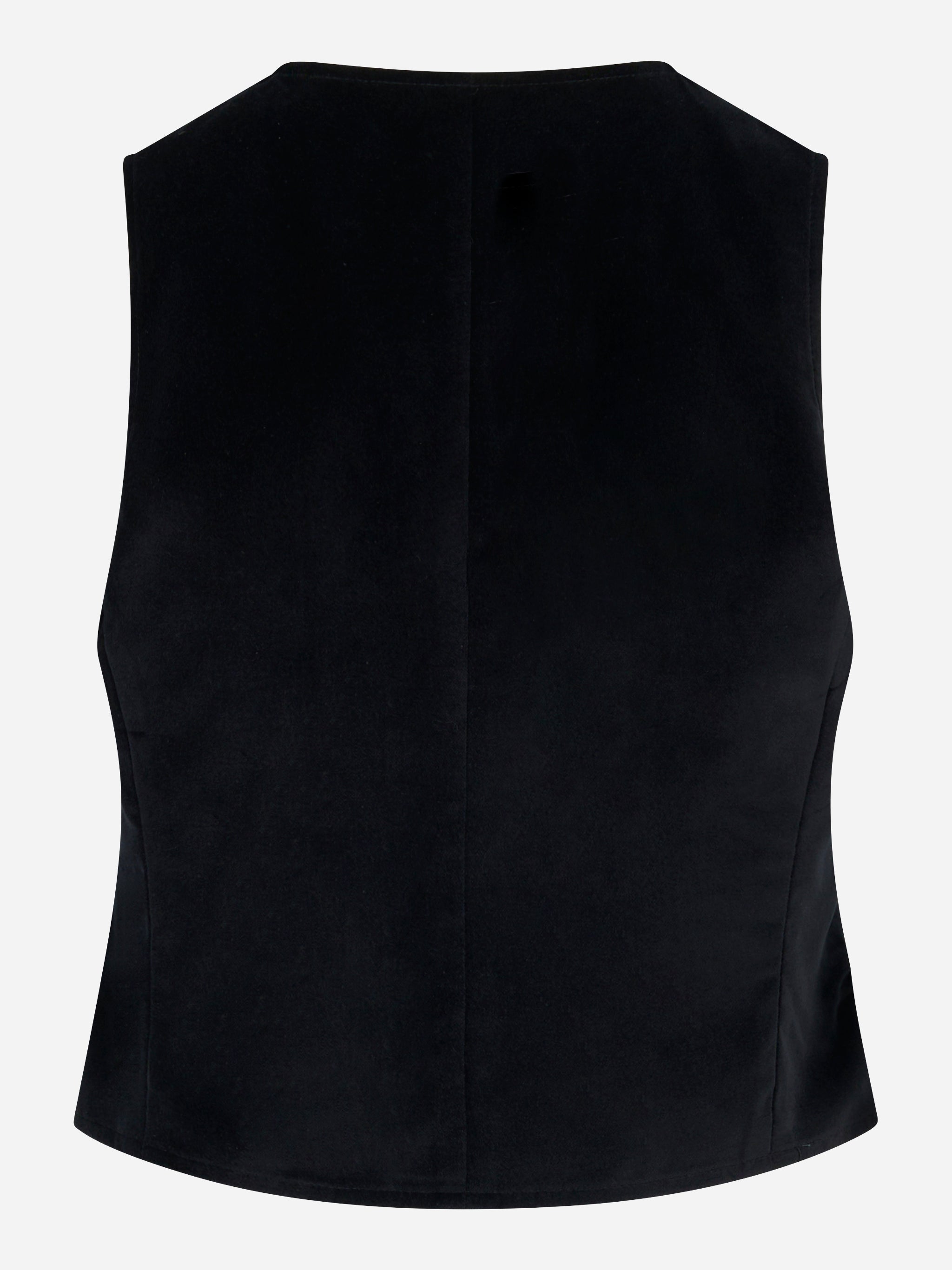 Gilet in velluto liscio nero