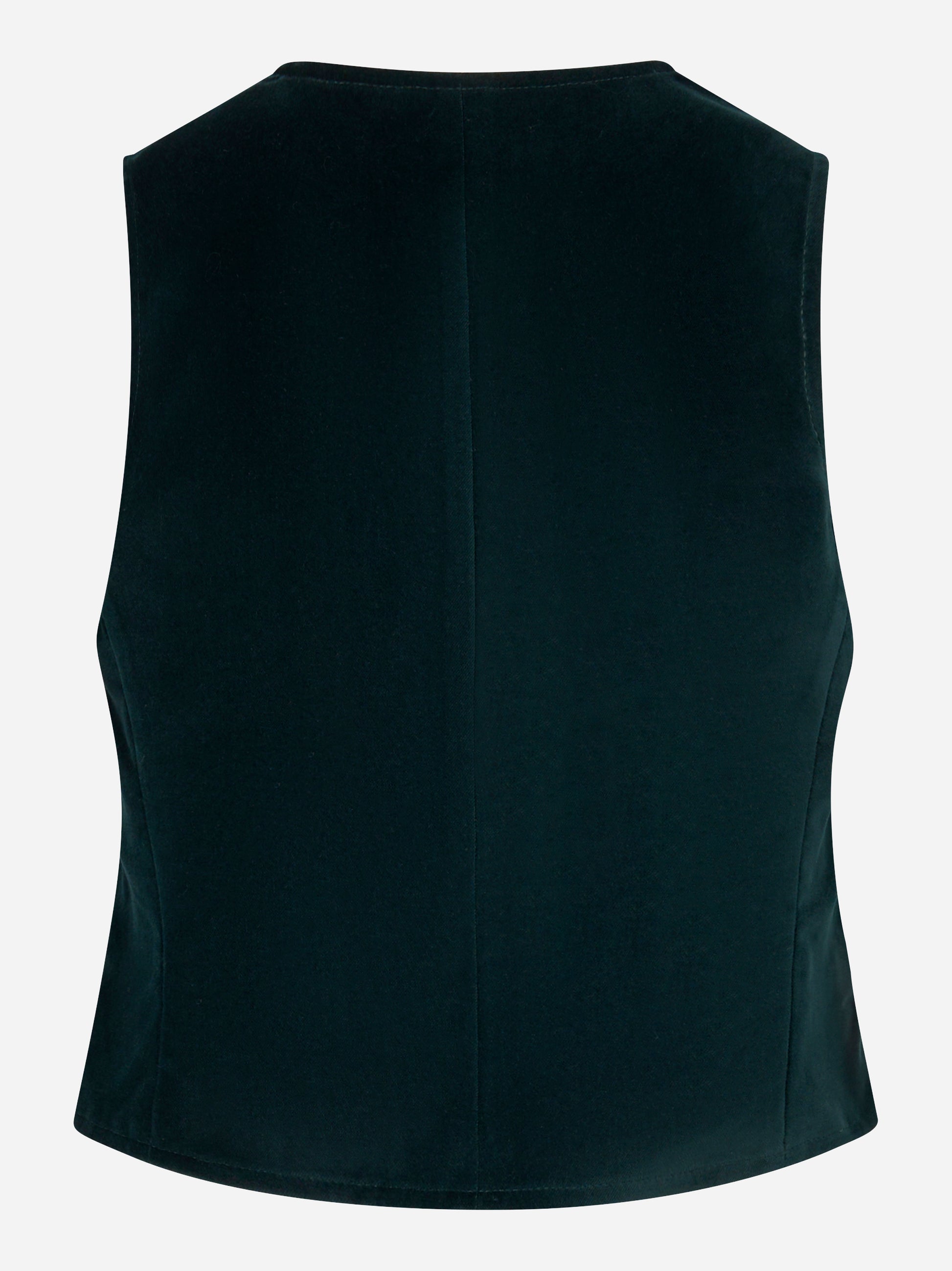 Gilet in velluto liscio verde