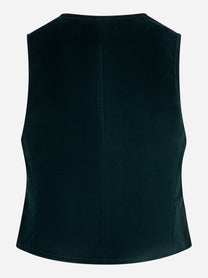 Gilet in velluto liscio verde