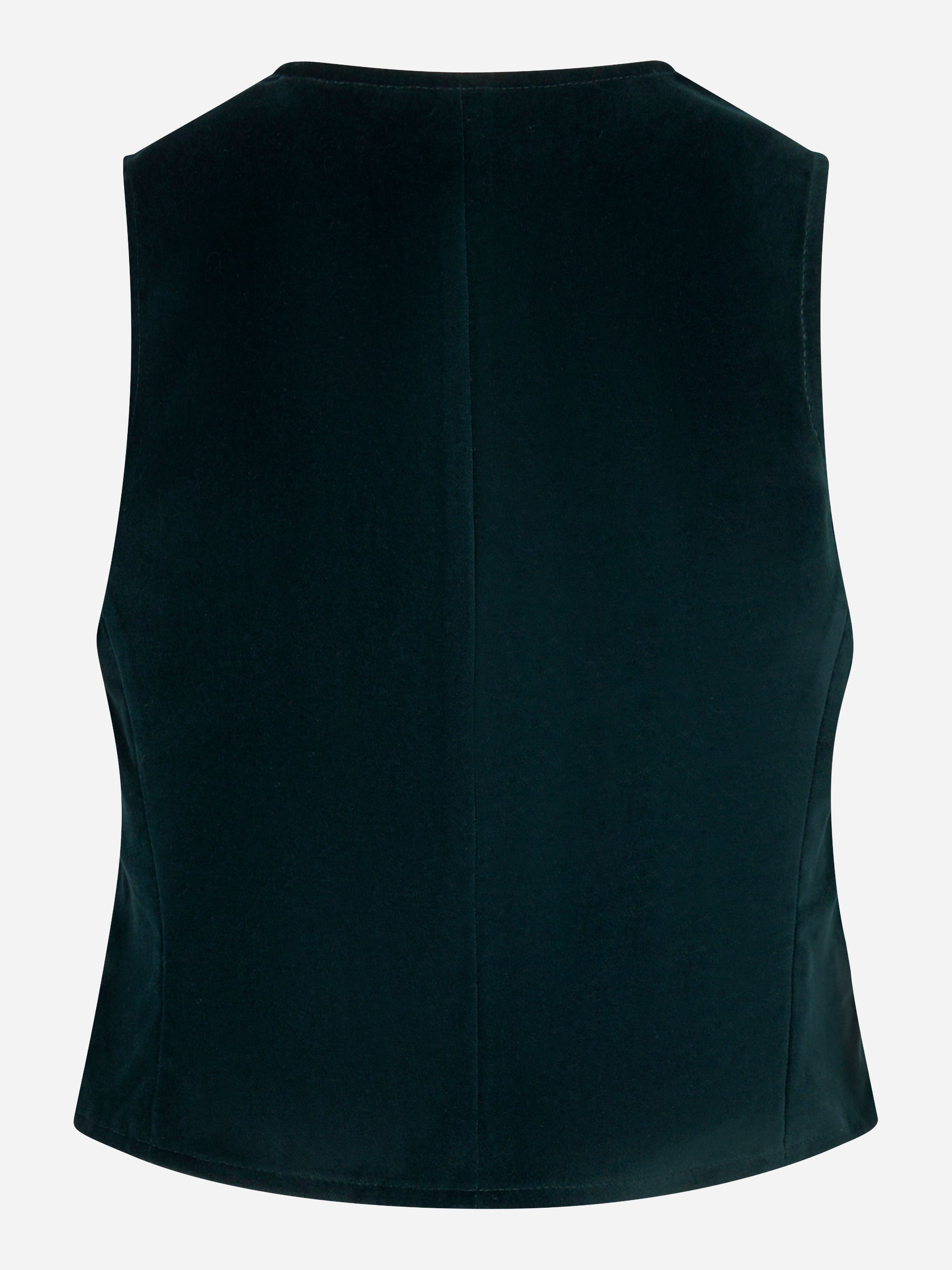 Gilet in velluto liscio verde