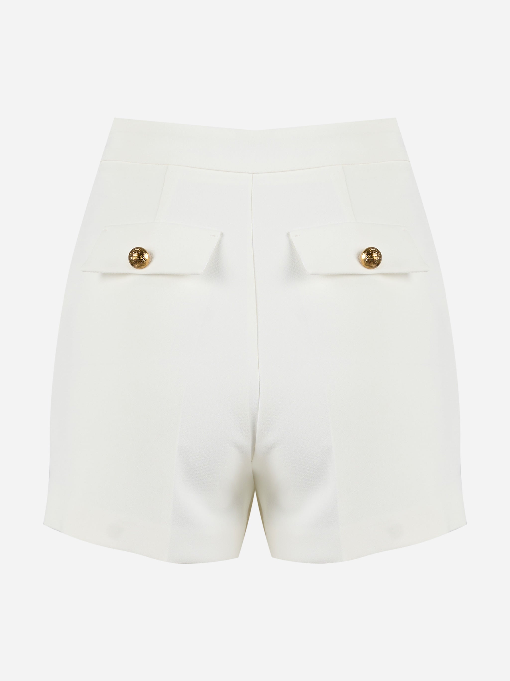 Shorts in crepe con morsetto e patte Bianco