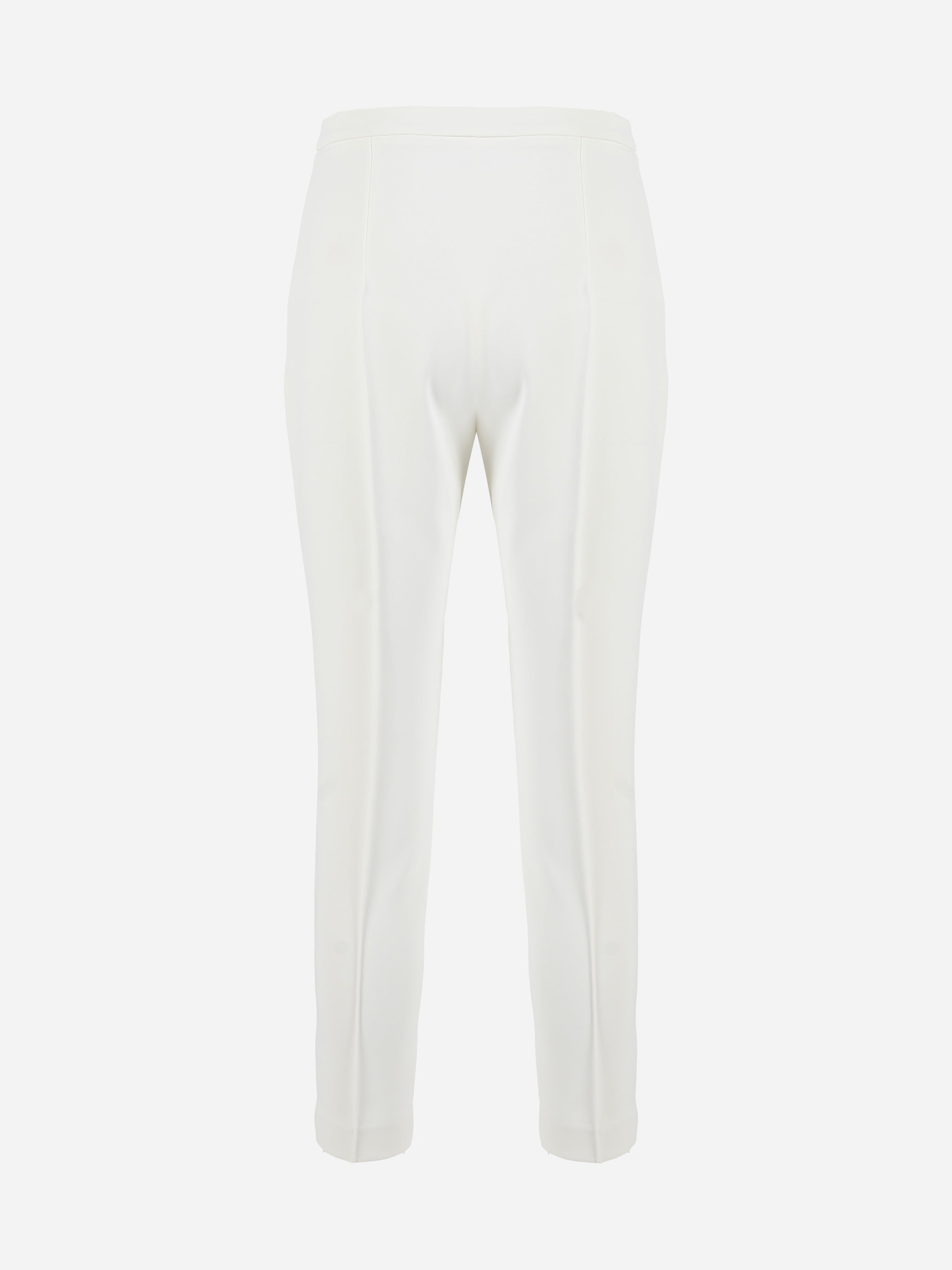 Pantaloni in crepe con tasche e placca logo Bianco