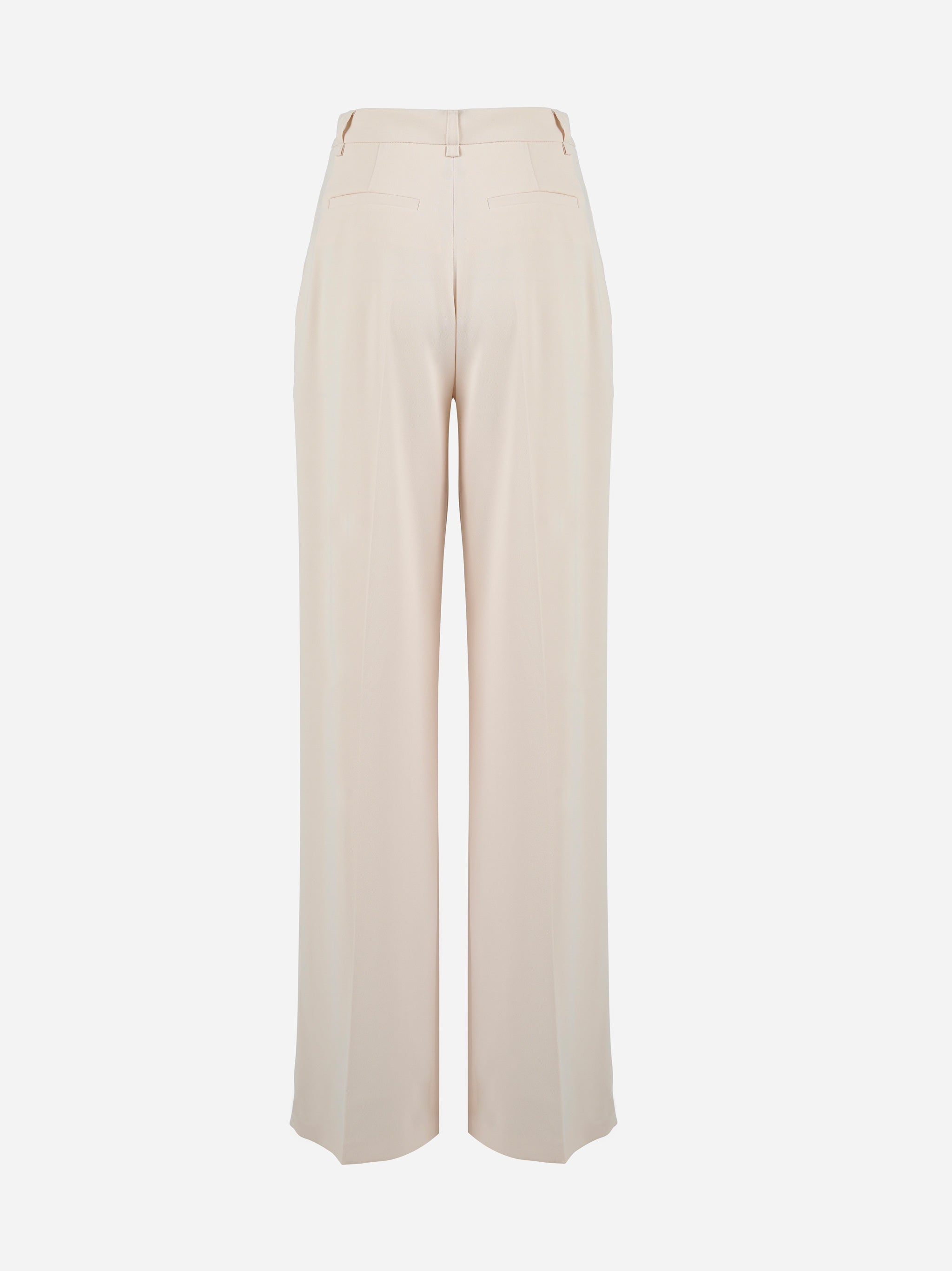 Pantaloni in crepe con impunture a contrasto Bianco