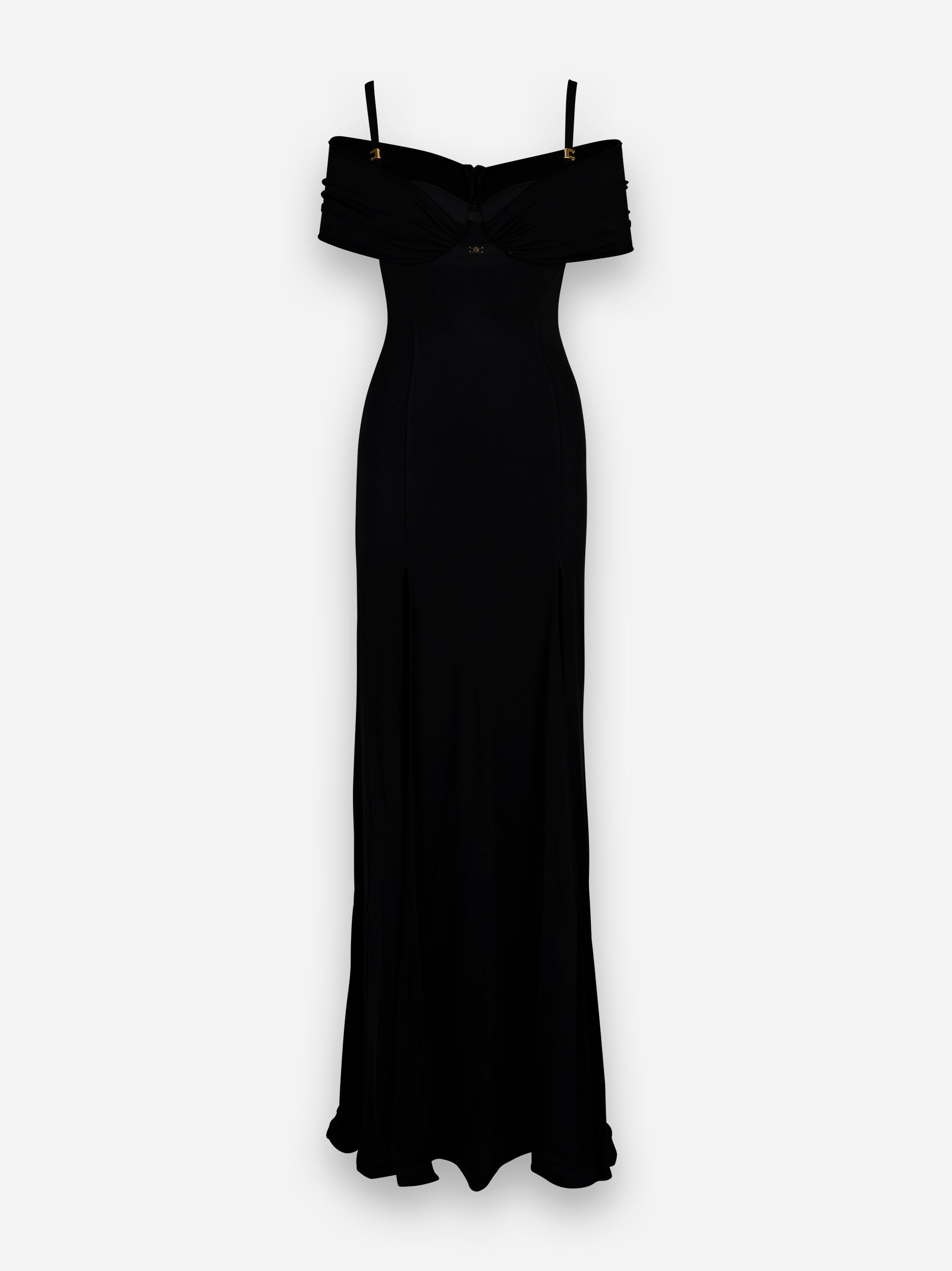 Abito Red Carpet in jersey crepe con corsetto Nero