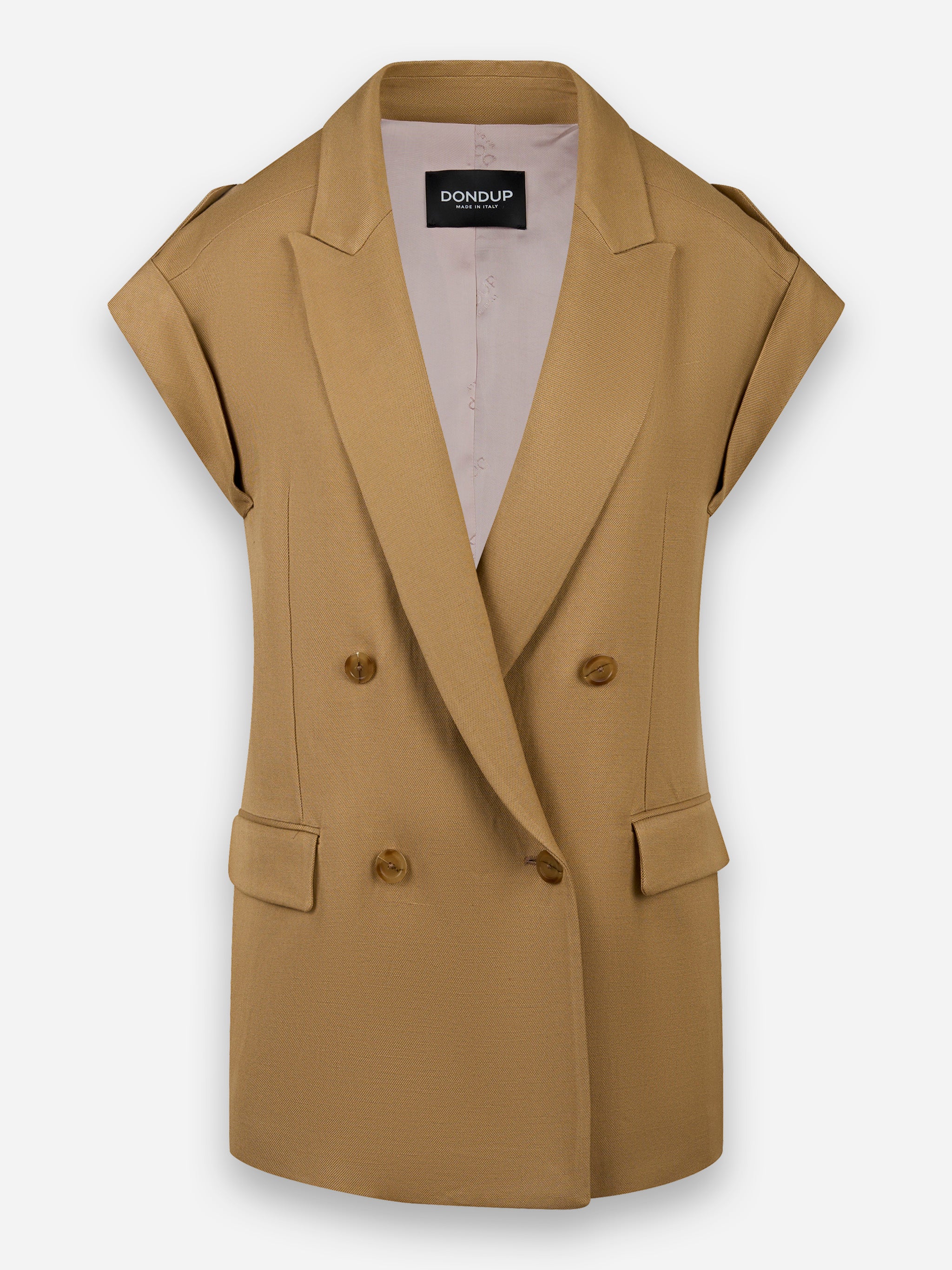 Gilet doppiopetto con chiusura a sei bottoni Beige