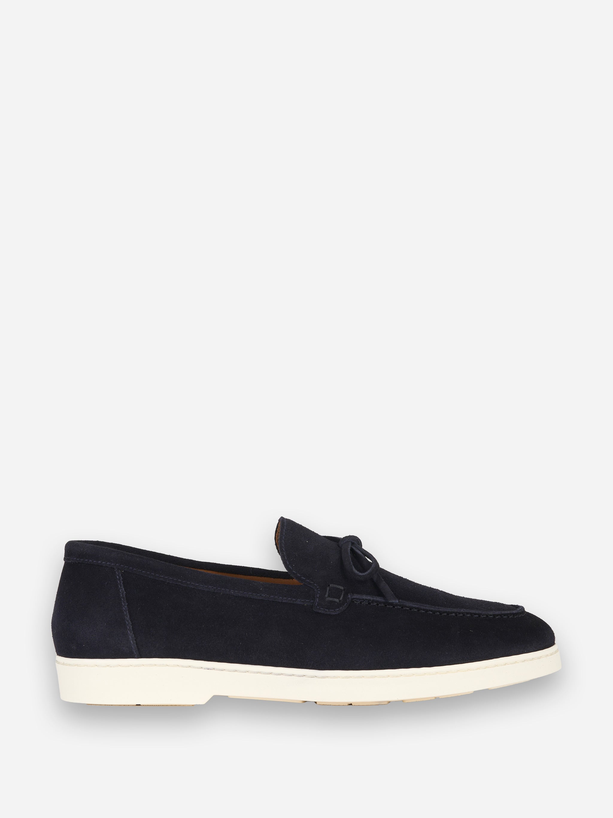 Mocassino in suede con fondo gomma Blu