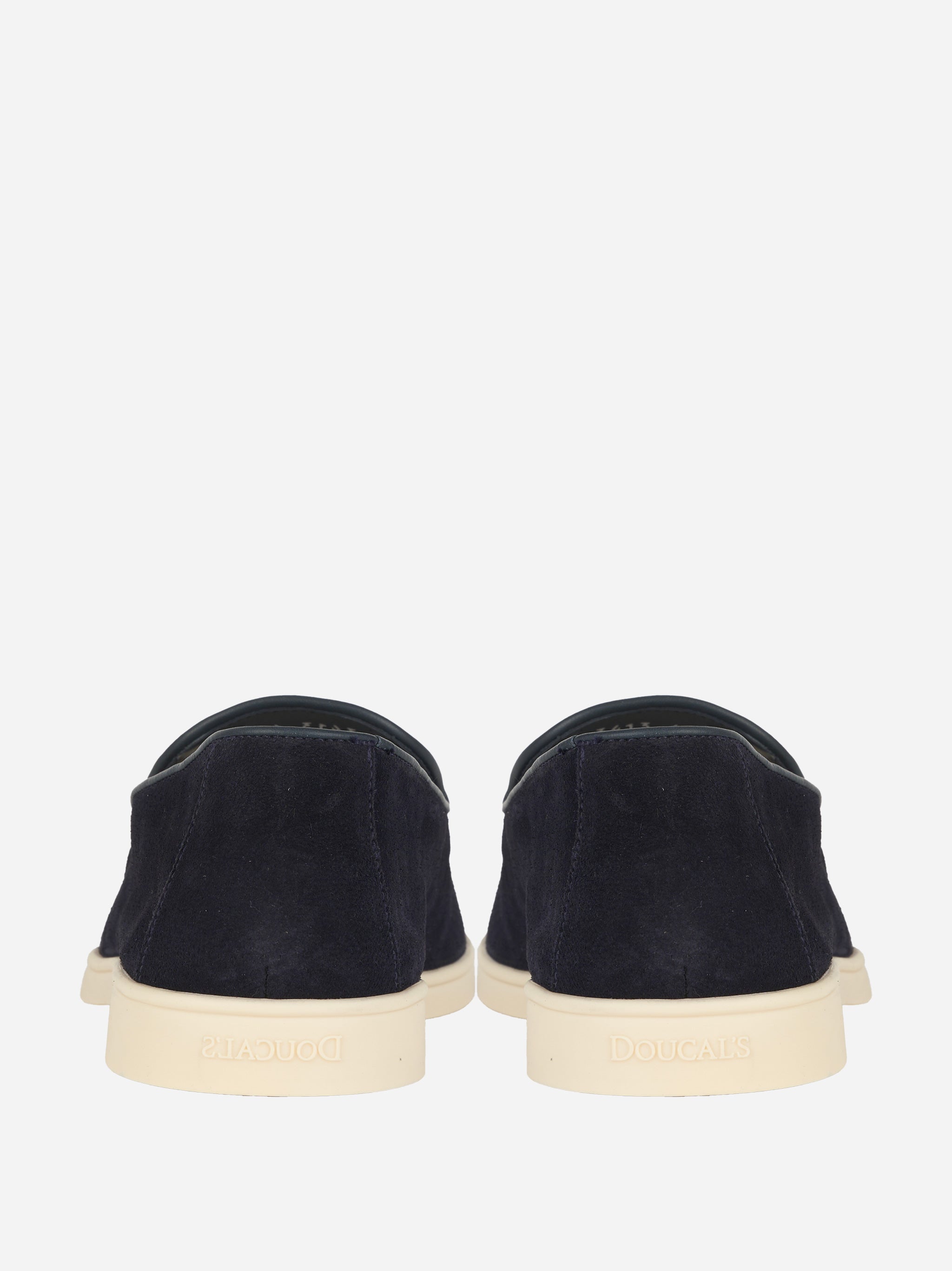 Mocassino in suede con fondo gomma Blu