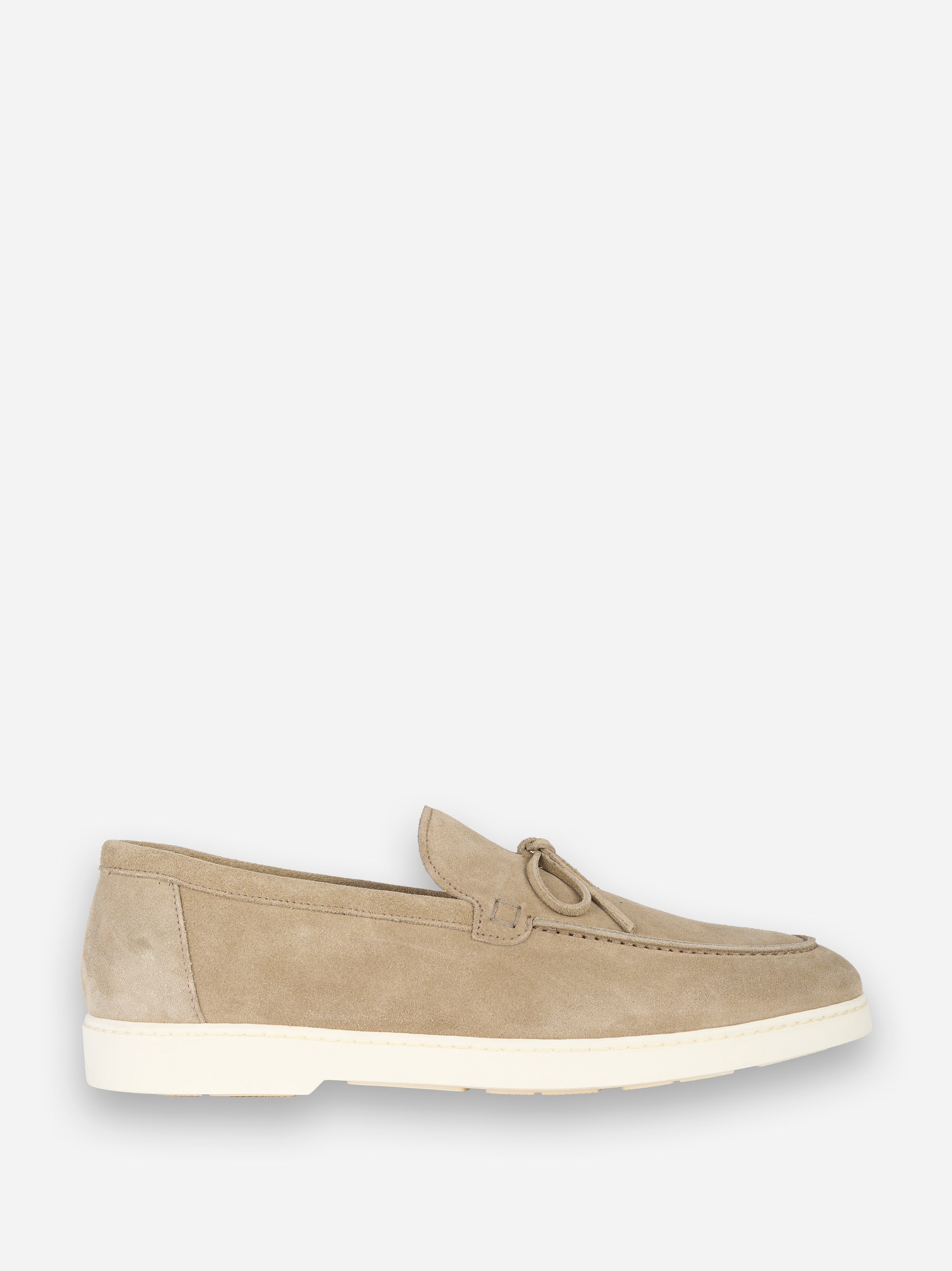Mocassino in suede con fondo gomma Beige