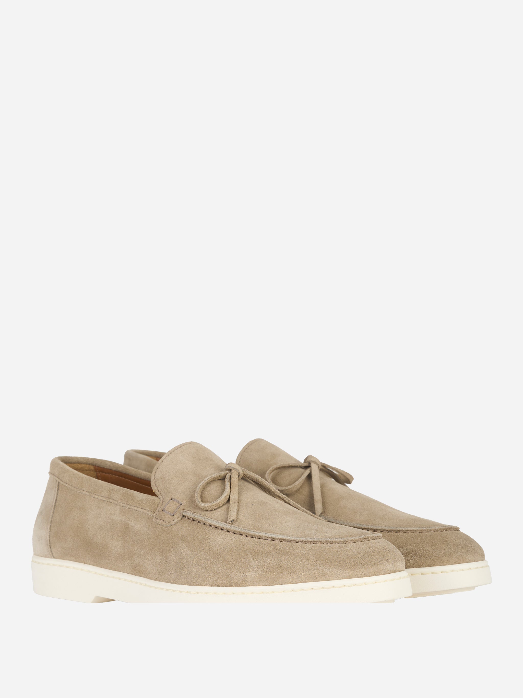 Mocassino in suede con fondo gomma Beige