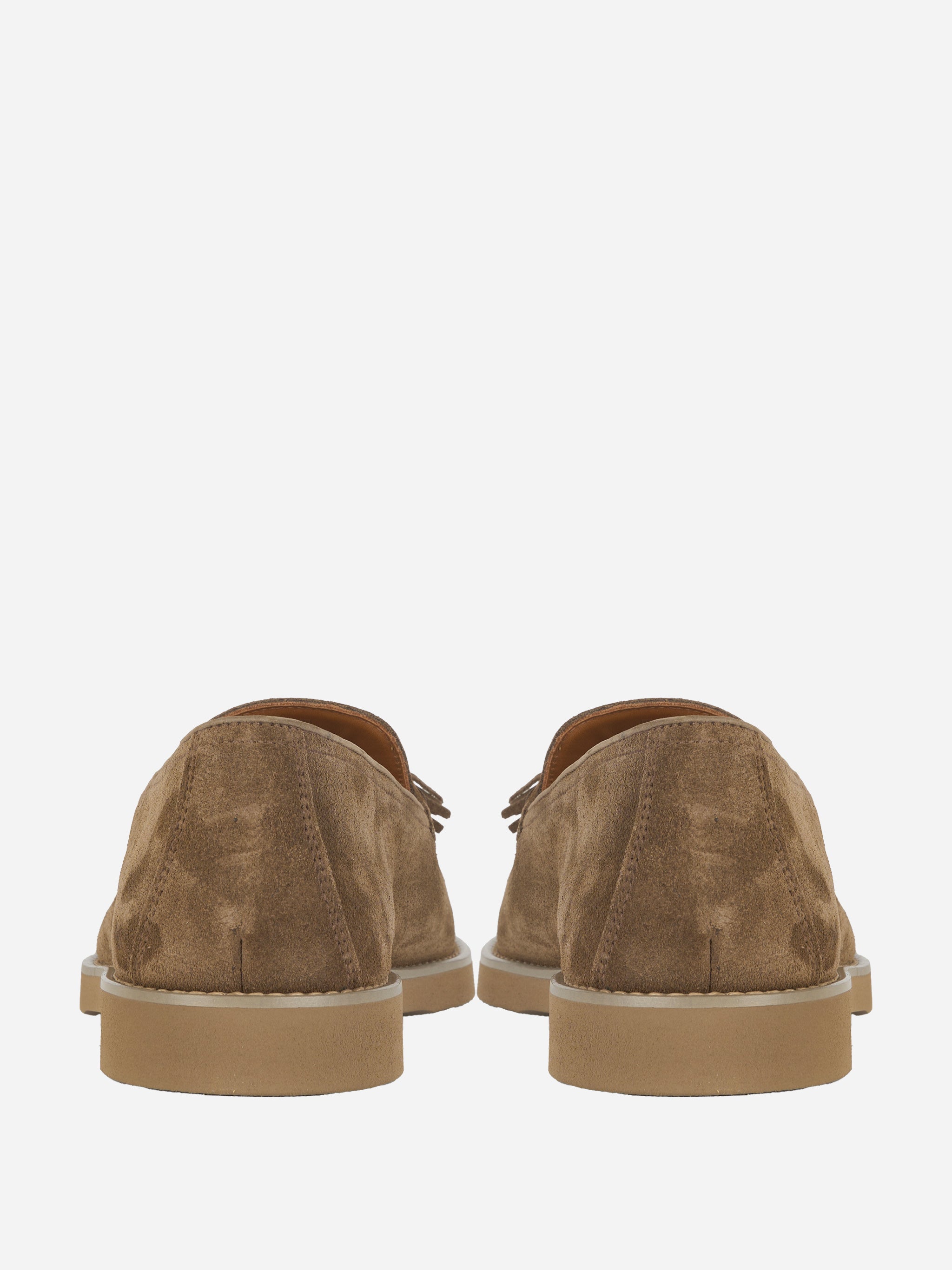 Mocassino in suede con fondo gomma Beige