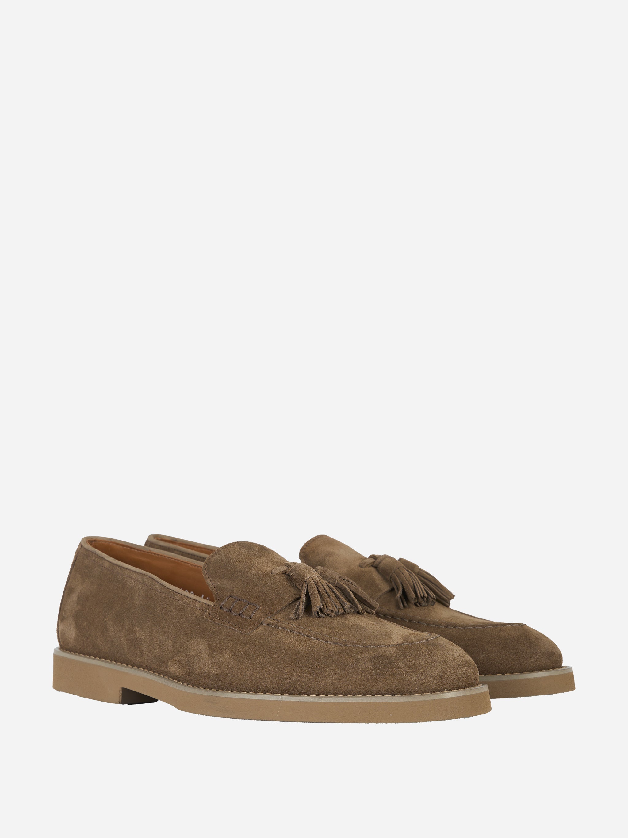 Mocassino in suede con fondo gomma Beige
