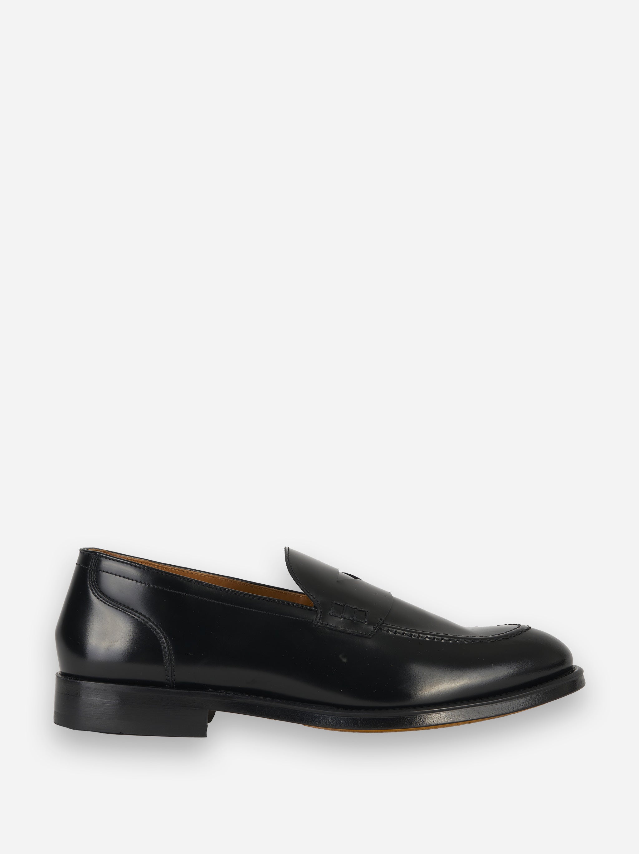Mocassino in pelle con fondo cuoio Nero
