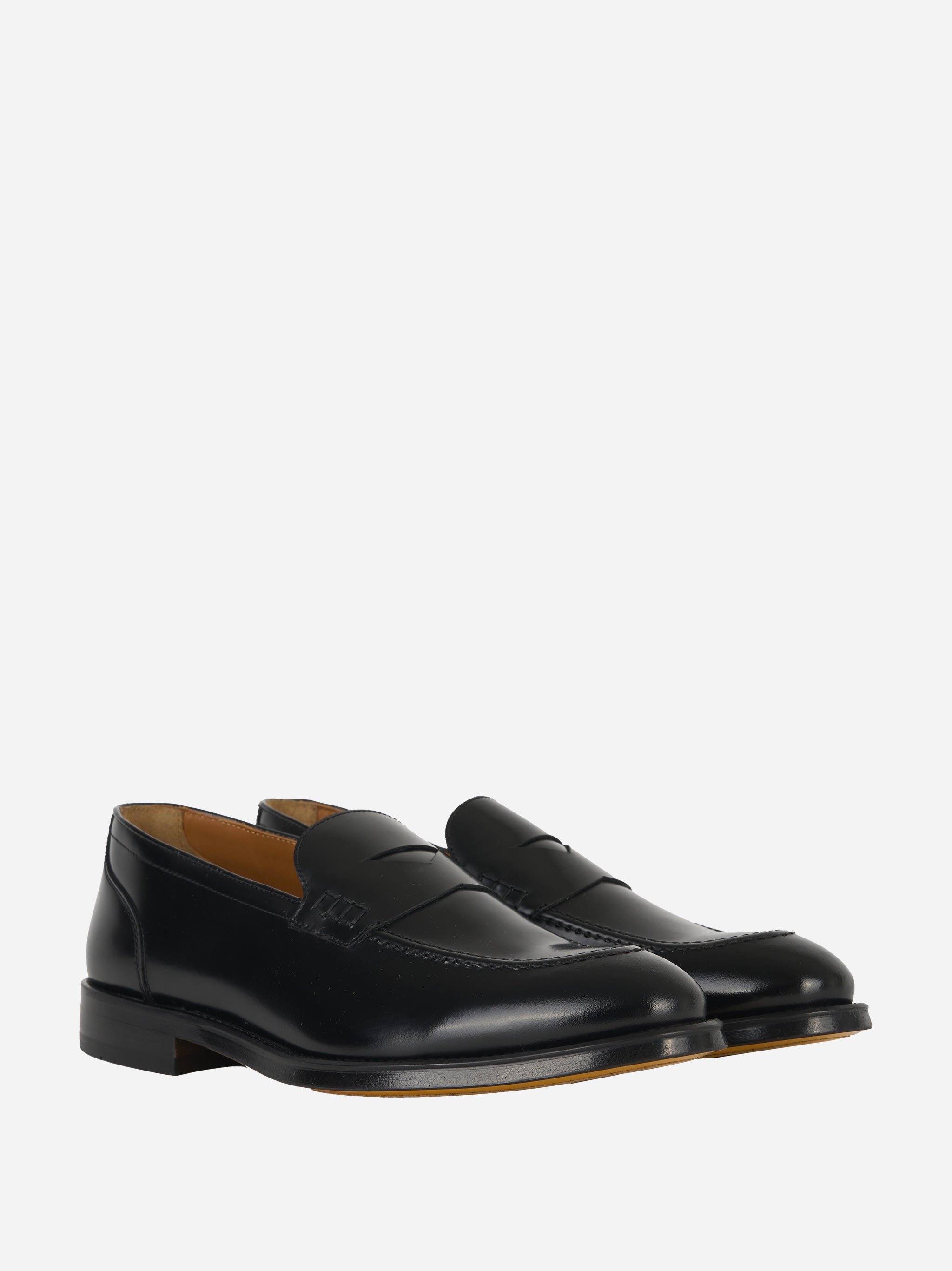 Mocassino in pelle con fondo cuoio Nero