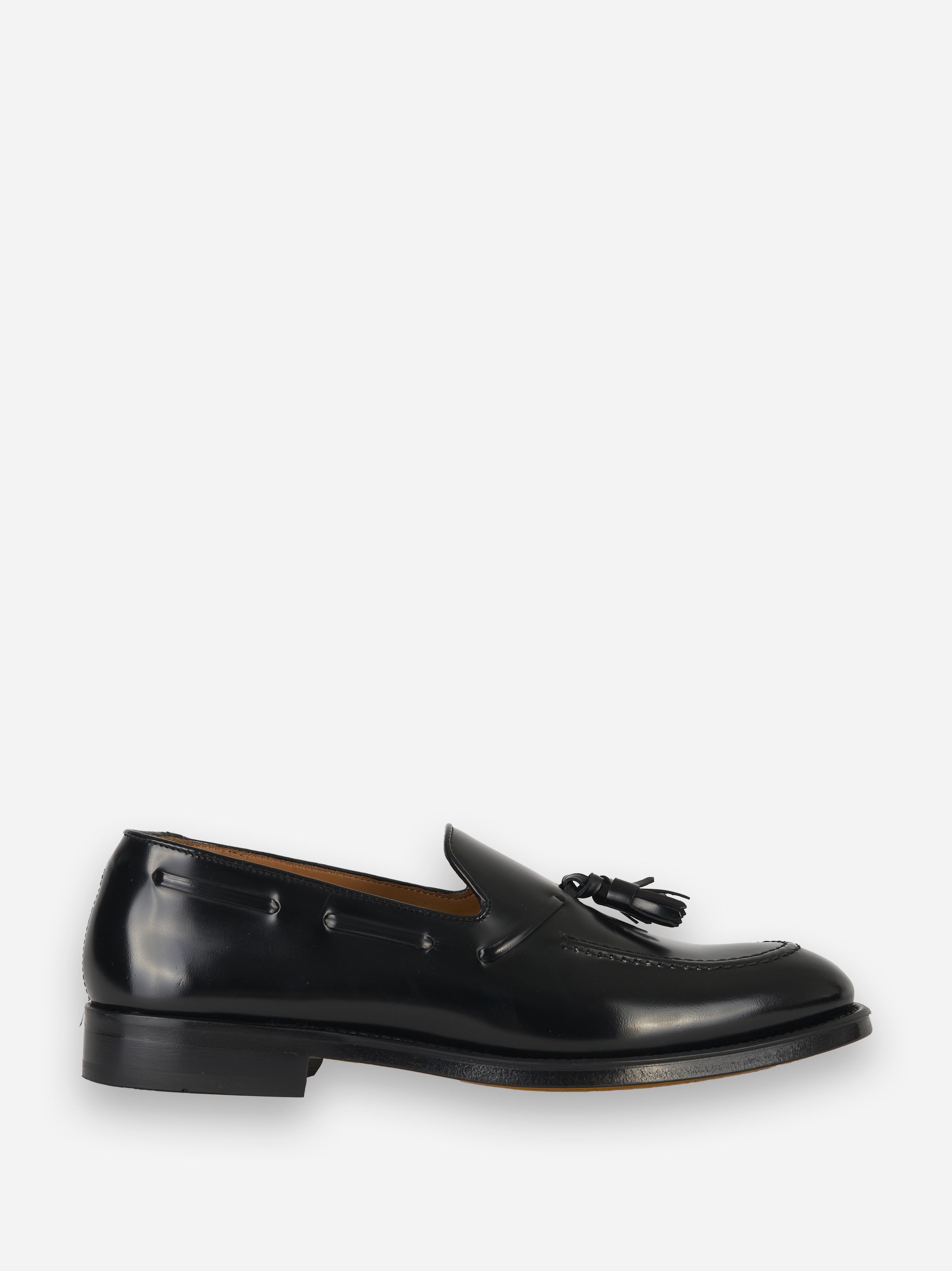Mocassino in pelle con fondo cuoio Nero