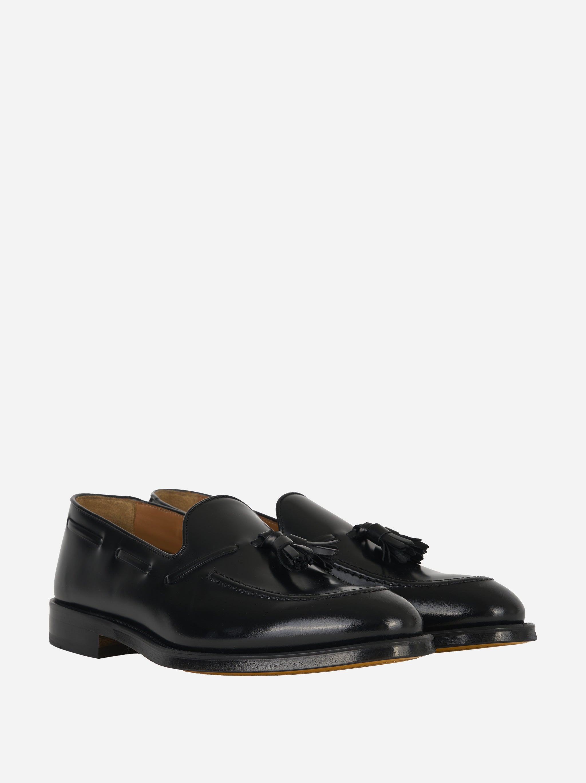Mocassino in pelle con fondo cuoio Nero