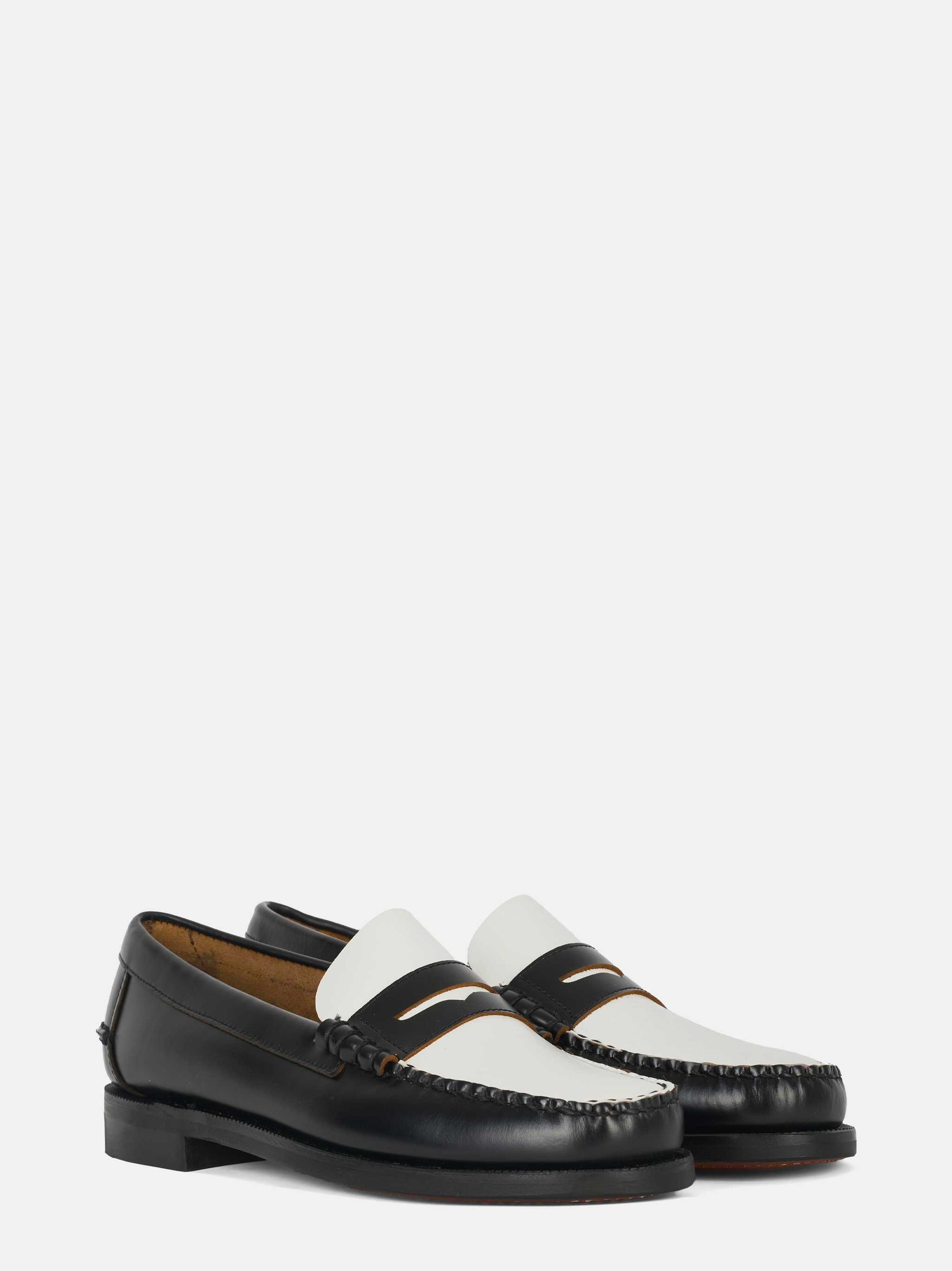 Mocassino Classic Dan in pelle Bianco e Nero