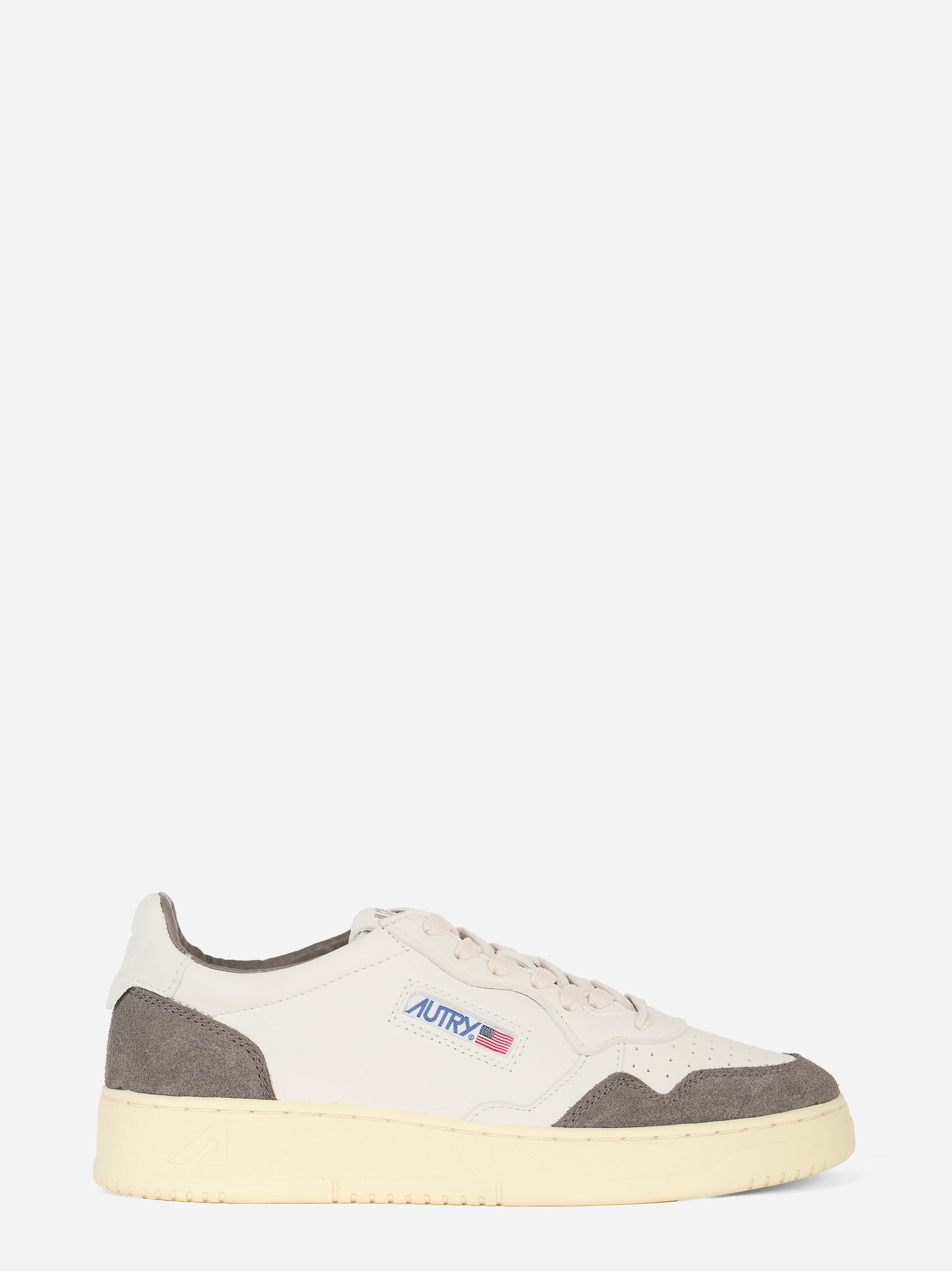 Sneakers Medalist Low in pelle bianca e suede Grigio