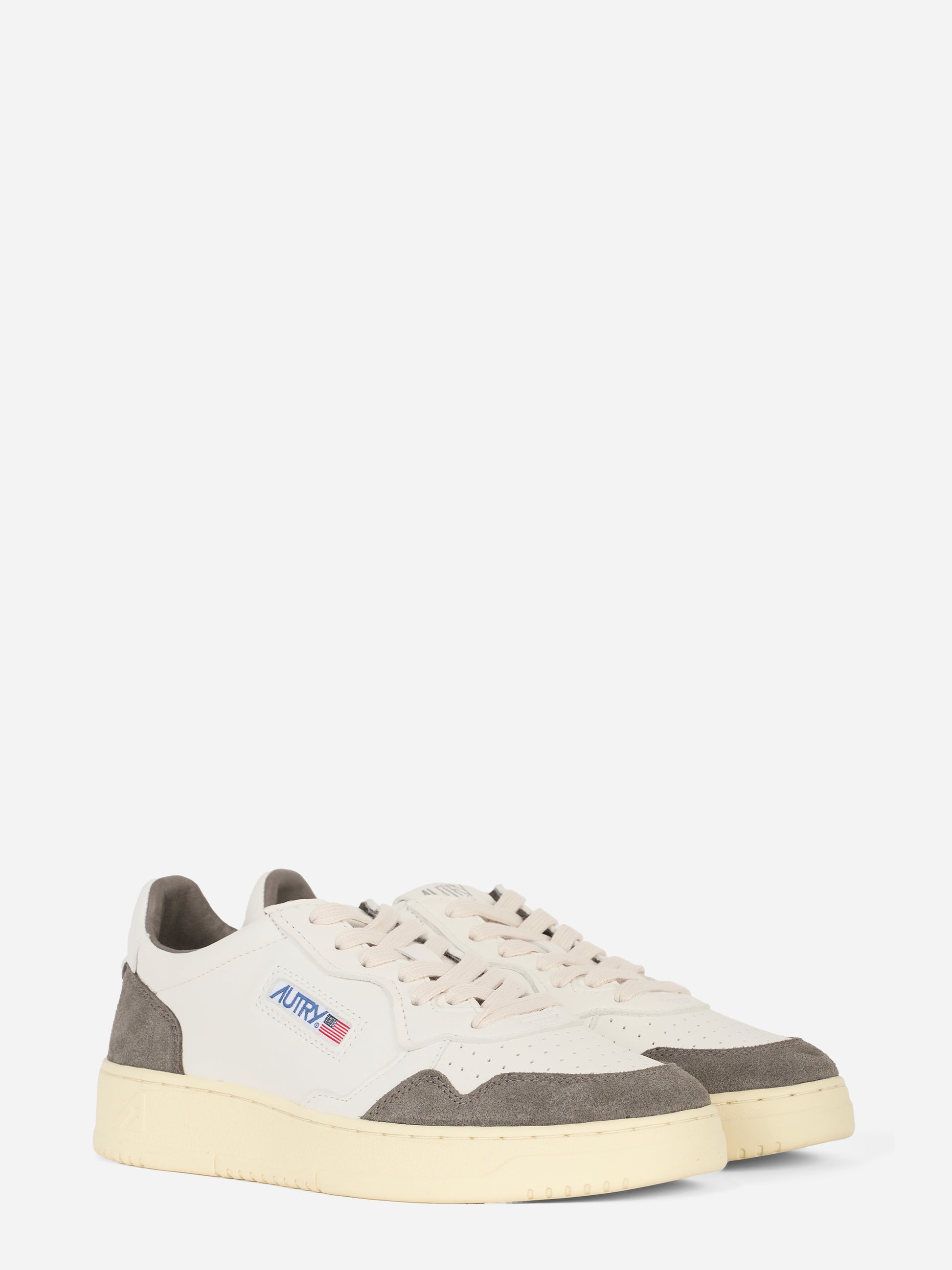 Sneakers Medalist Low in pelle bianca e suede Grigio