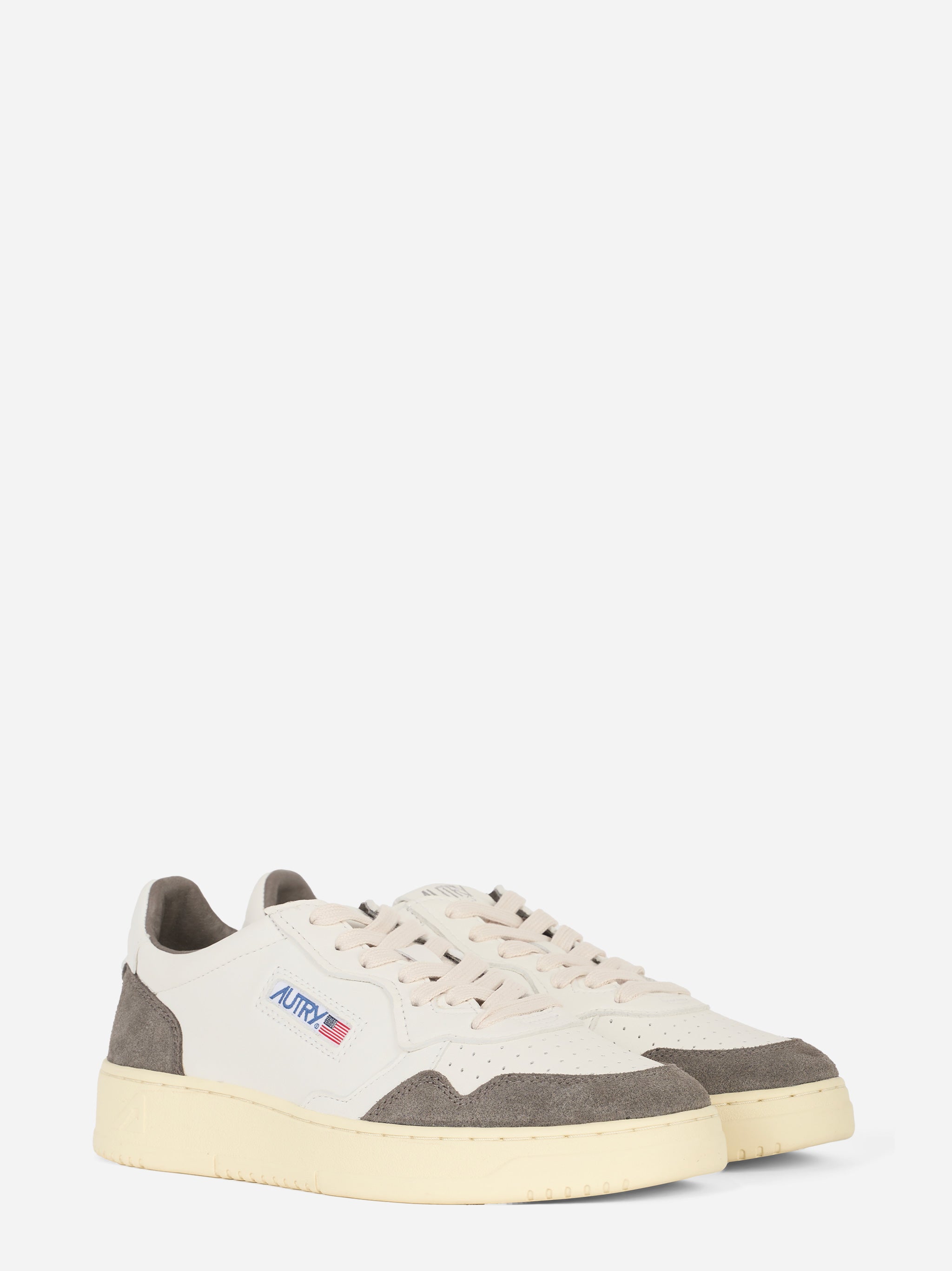Sneakers Medalist Low in pelle bianca e suede Grigio